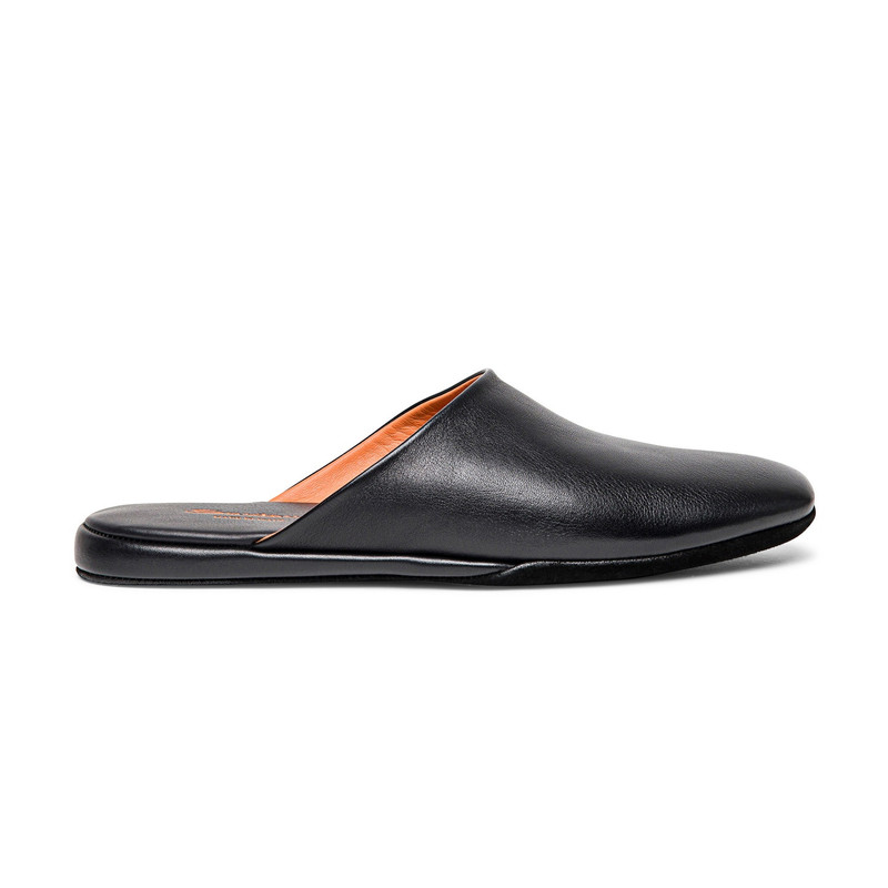 Men’s black leather slipper 1