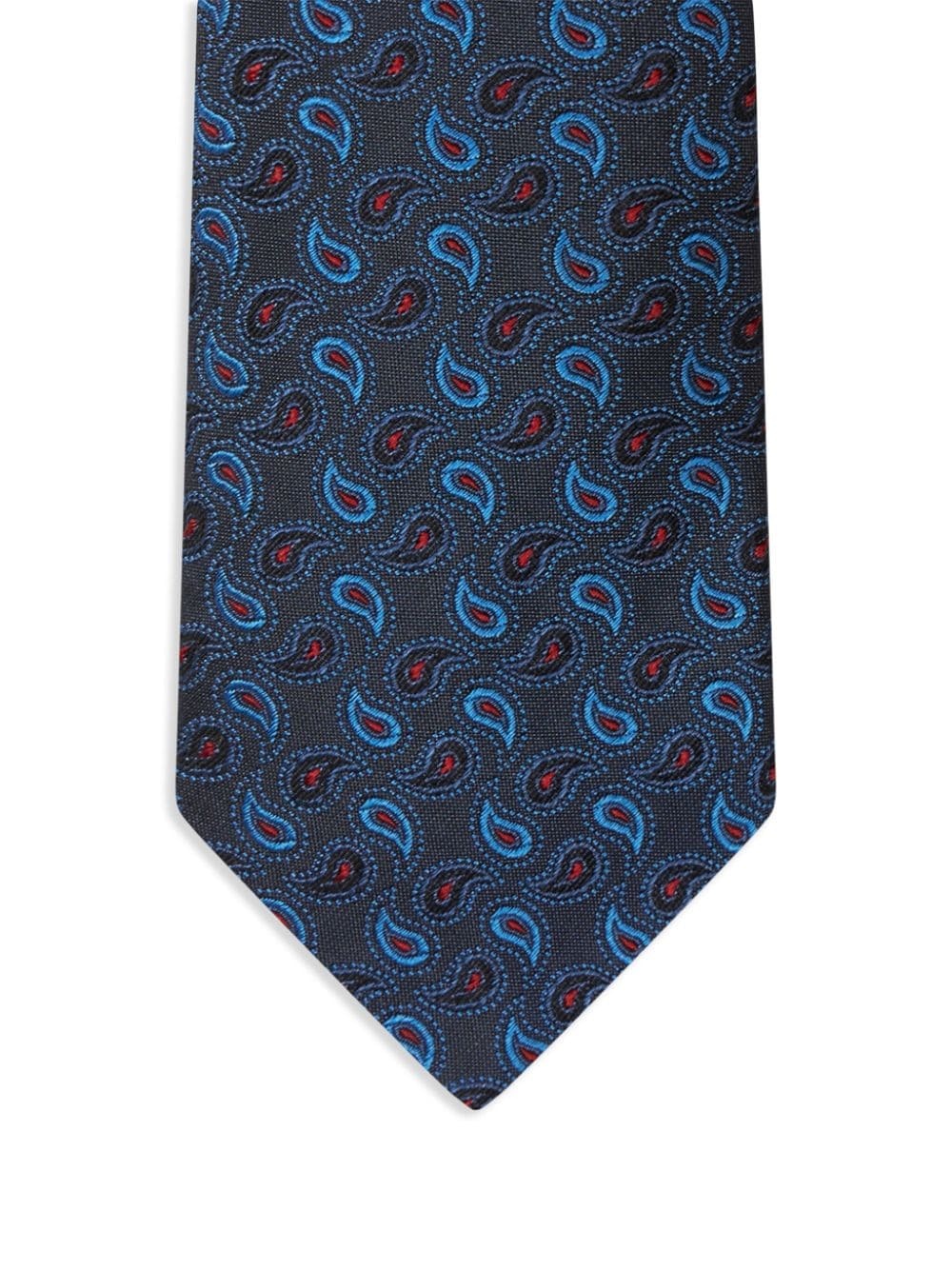 paisley-embroidered silk tie - 2