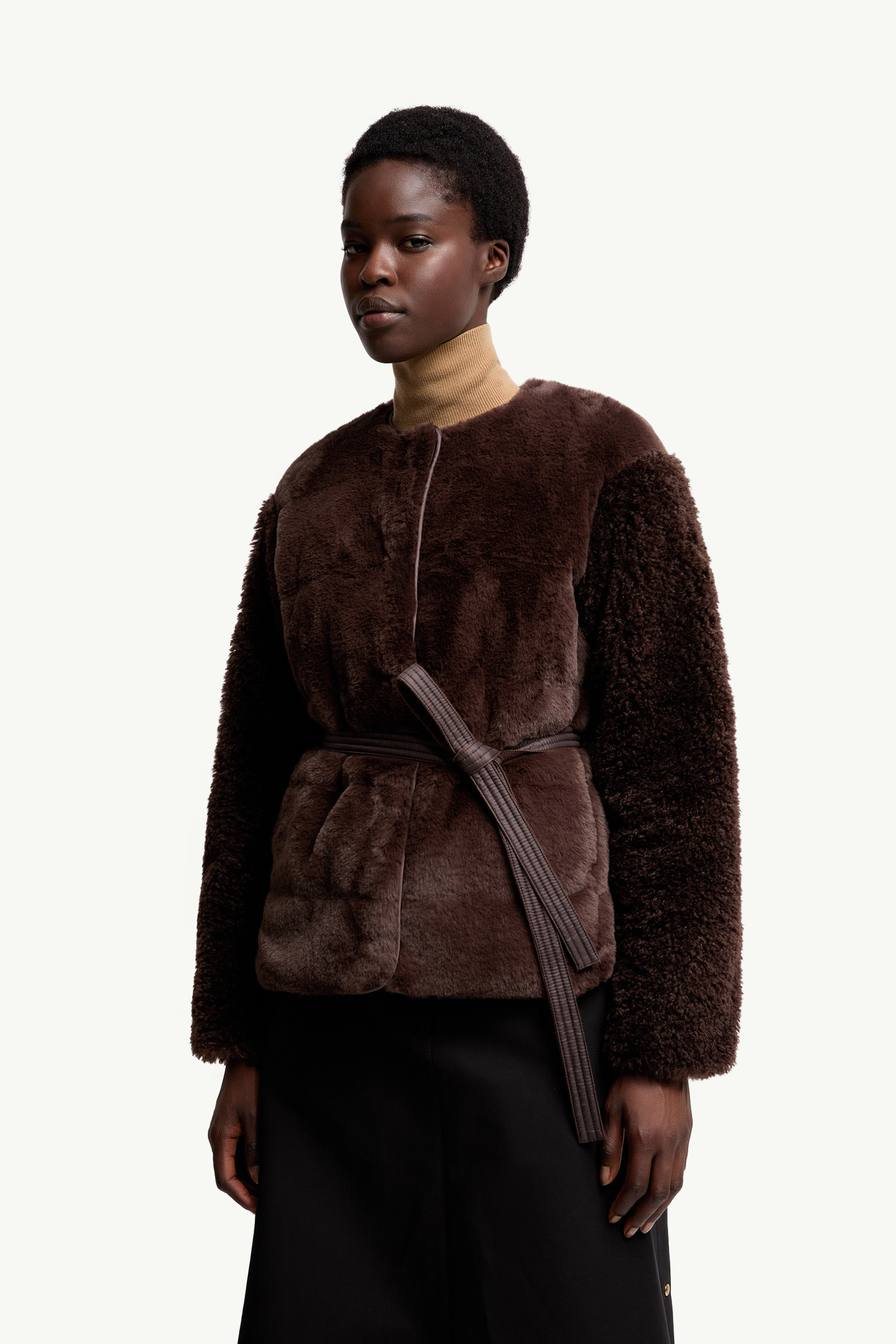 Jouillat Faux Fur & Teddy Short Down Jacket - 3