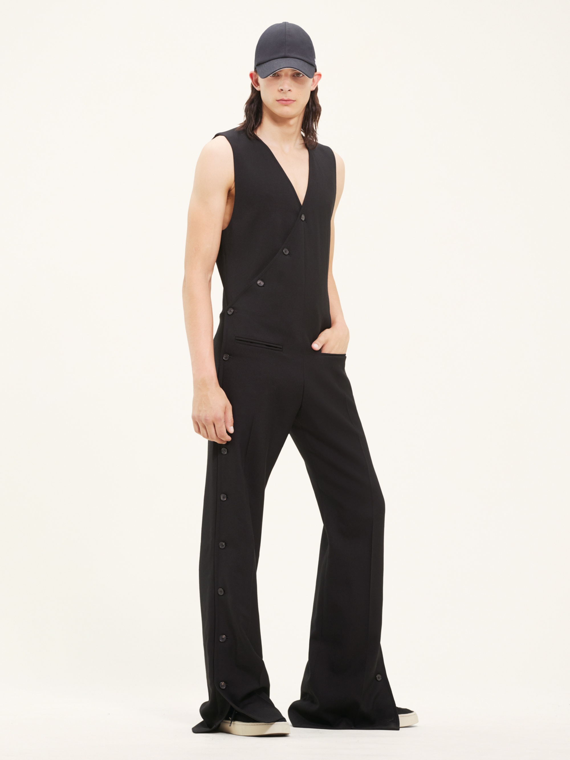 MULTI SNAPS WOOL JUMPSUIT - 3