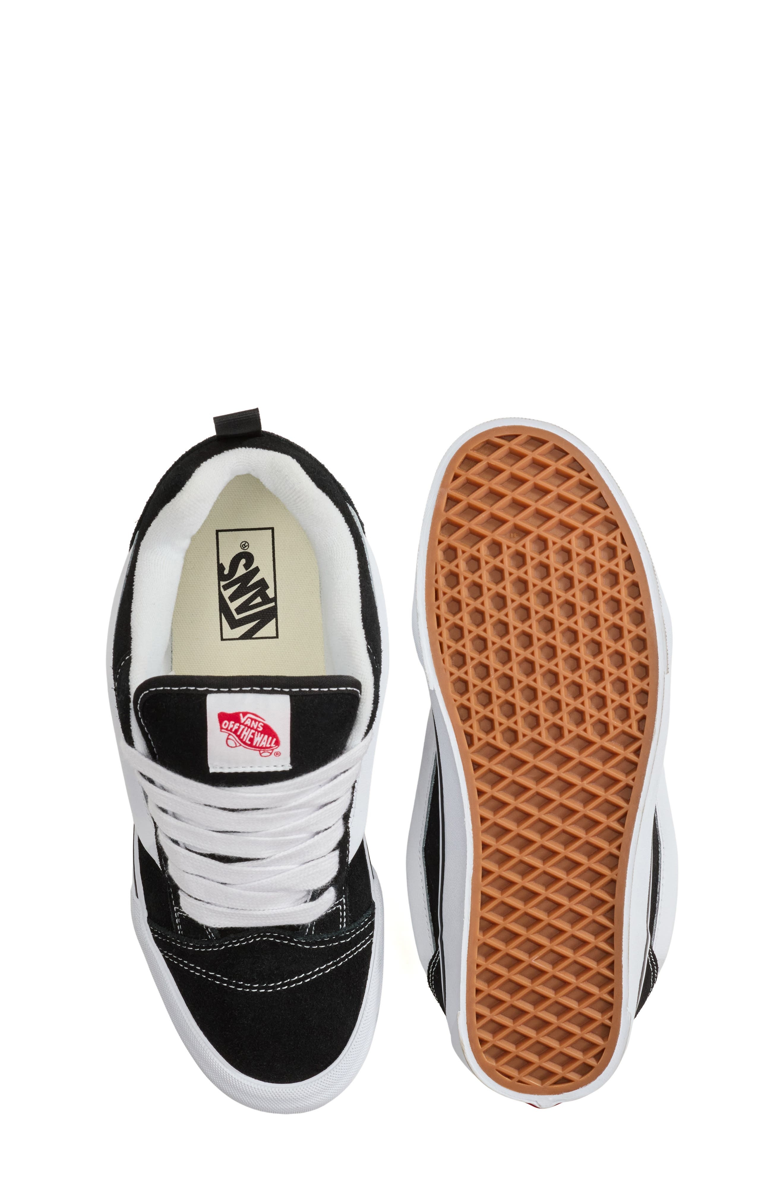 Vans Knu Skool Suede Low Top Sneaker in Black/True White at Nordstrom - 4