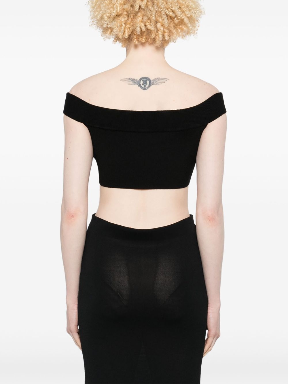 layered-neck crop top - 4