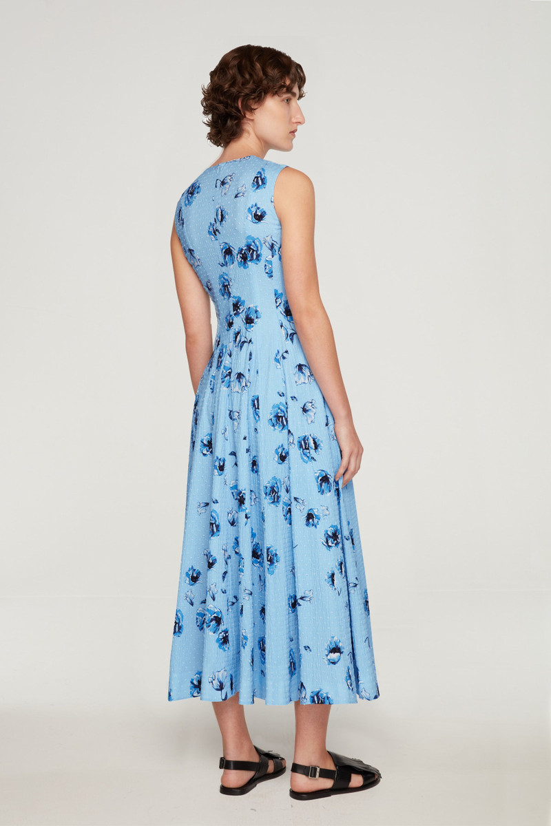 Chelsea Dress In Blue Poppies On Baby Blue Bibione Cotton 5