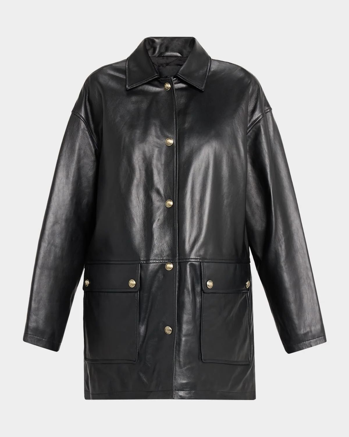 Cordel Lambskin Leather Coat - 1