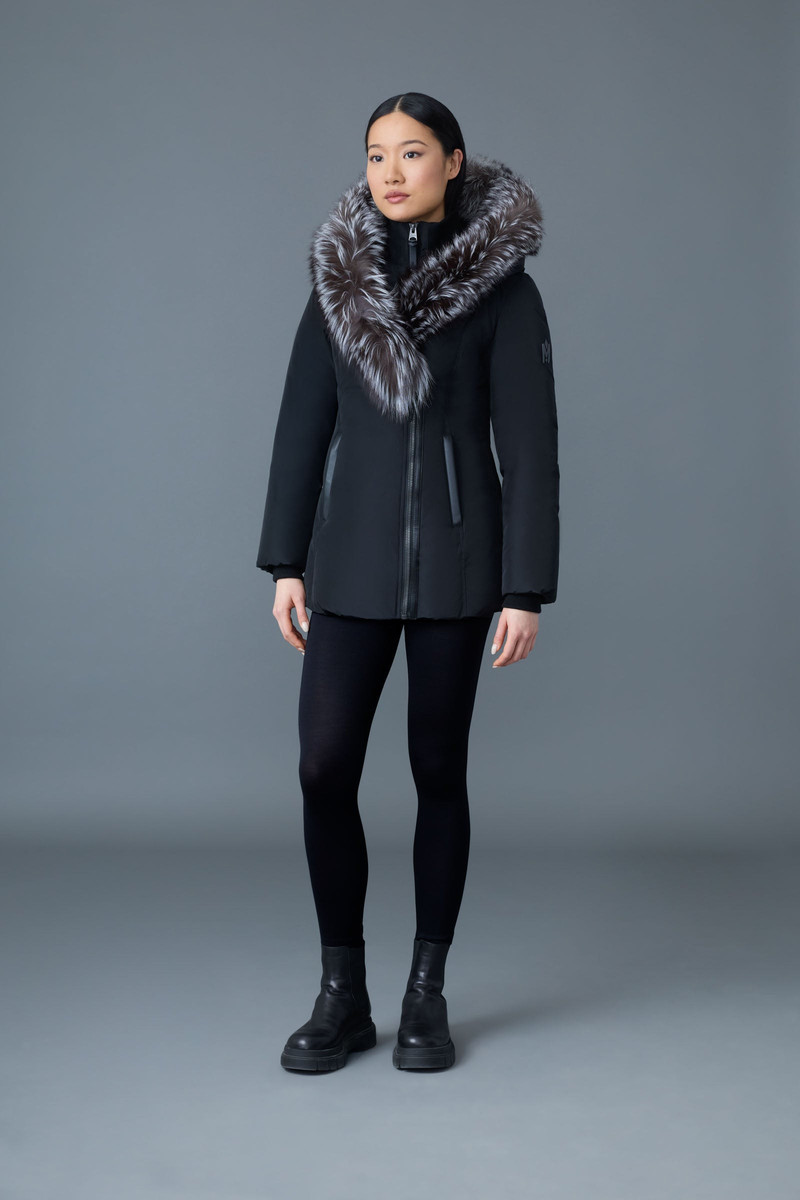 MACKAGE ADALI Down coat with silver fox fur Signature Mackage Collar outlook