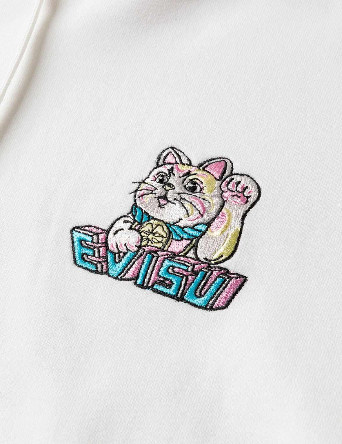 Logo and Fortune Cat Embroidery Oversized Hoodie - 8