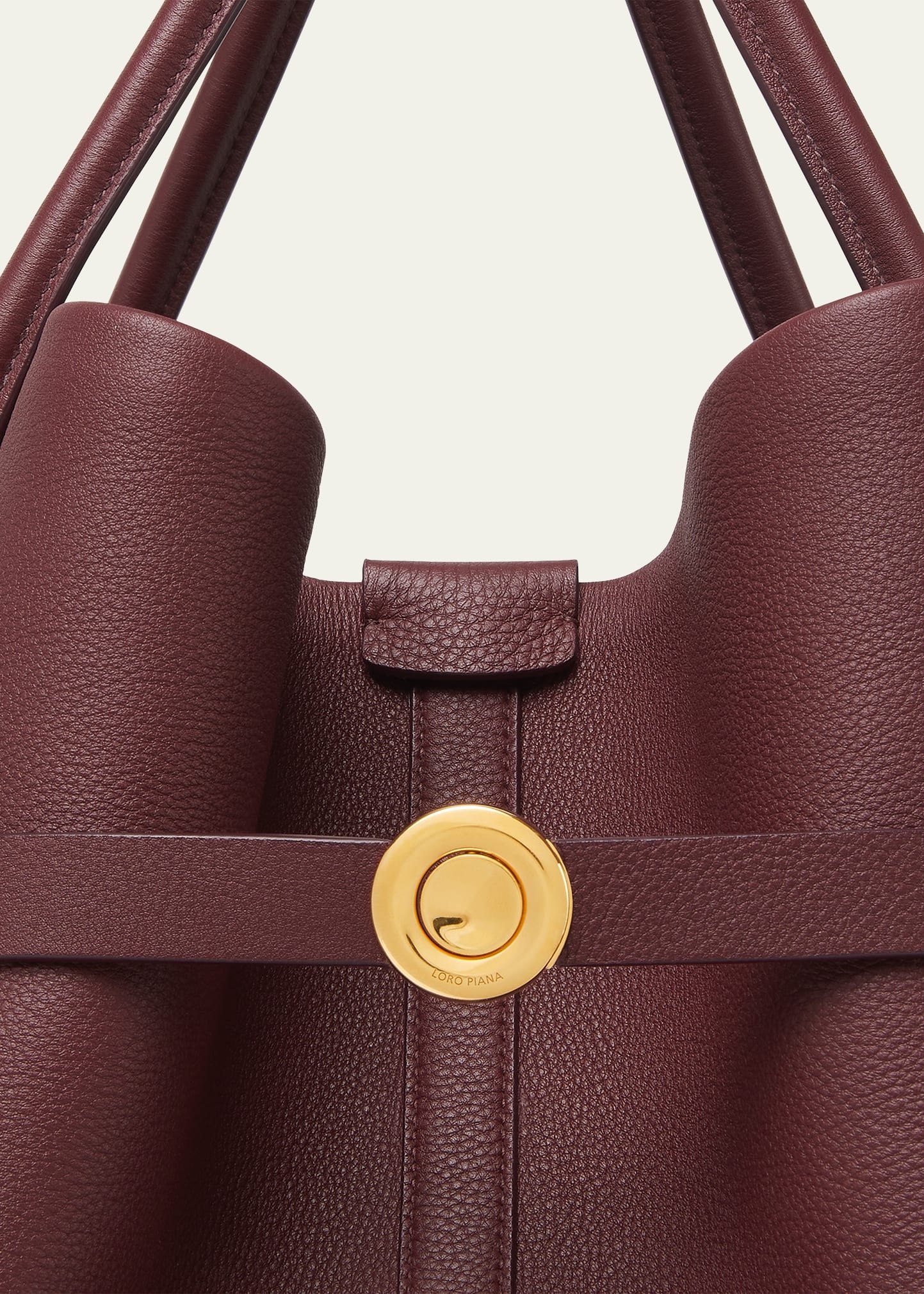 Ghiera Grained Leather & Cashmere Tote Back - 5