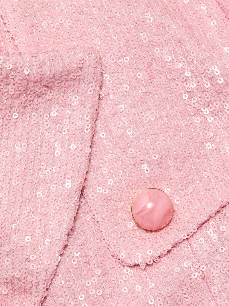Women's Alpine Sequined Trench Coat - Regular Pink Sequin 7