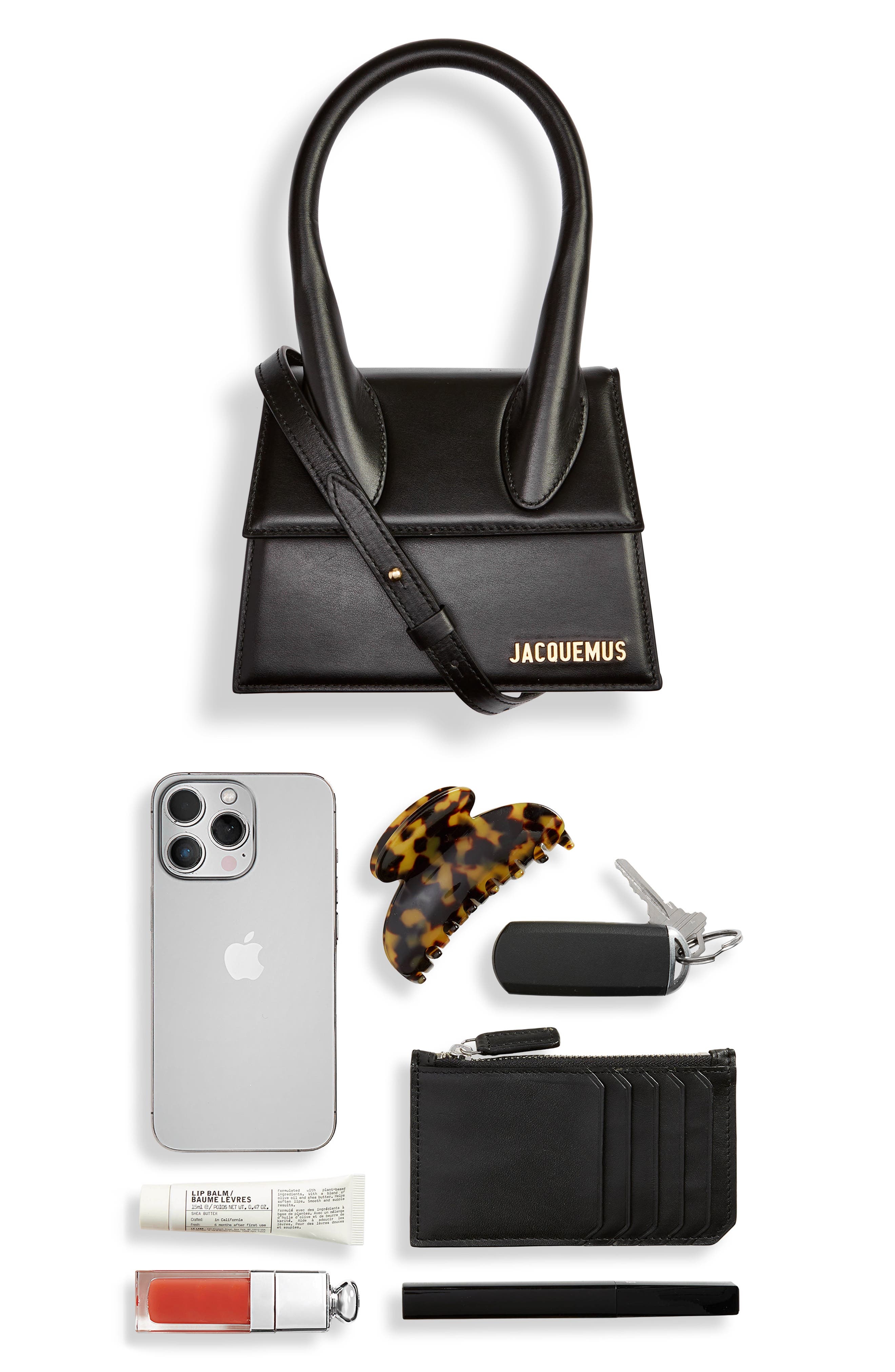 Jacquemus Le Chiquito Moyen Leather Top Handle Bag in Black at Nordstrom - 8