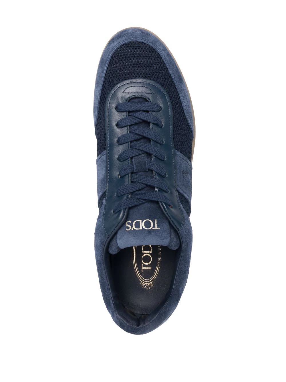 Tab logo-embossed mesh-panel sneakers - 4