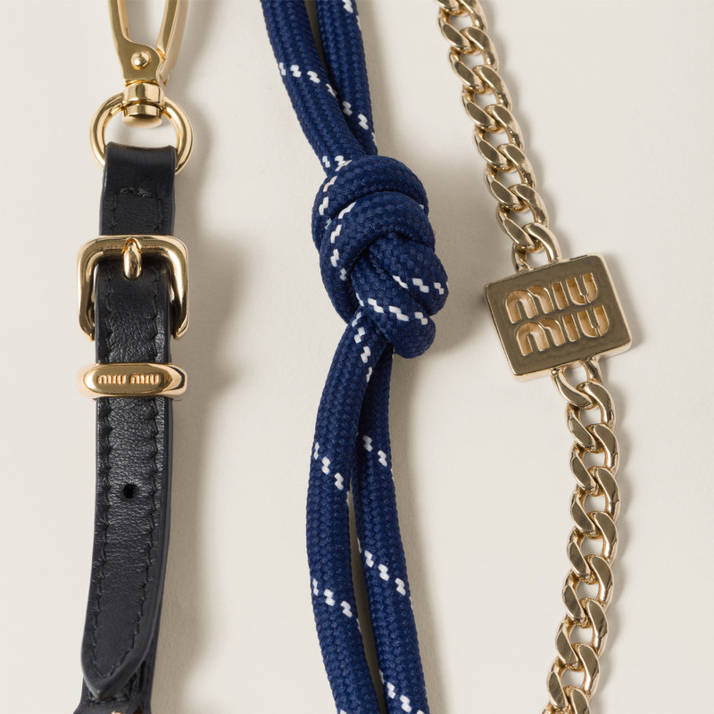 Miu Miu Leather, cord, and metal trick outlook