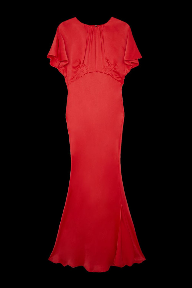 Satin Woven Crepe Maxi Dress 4