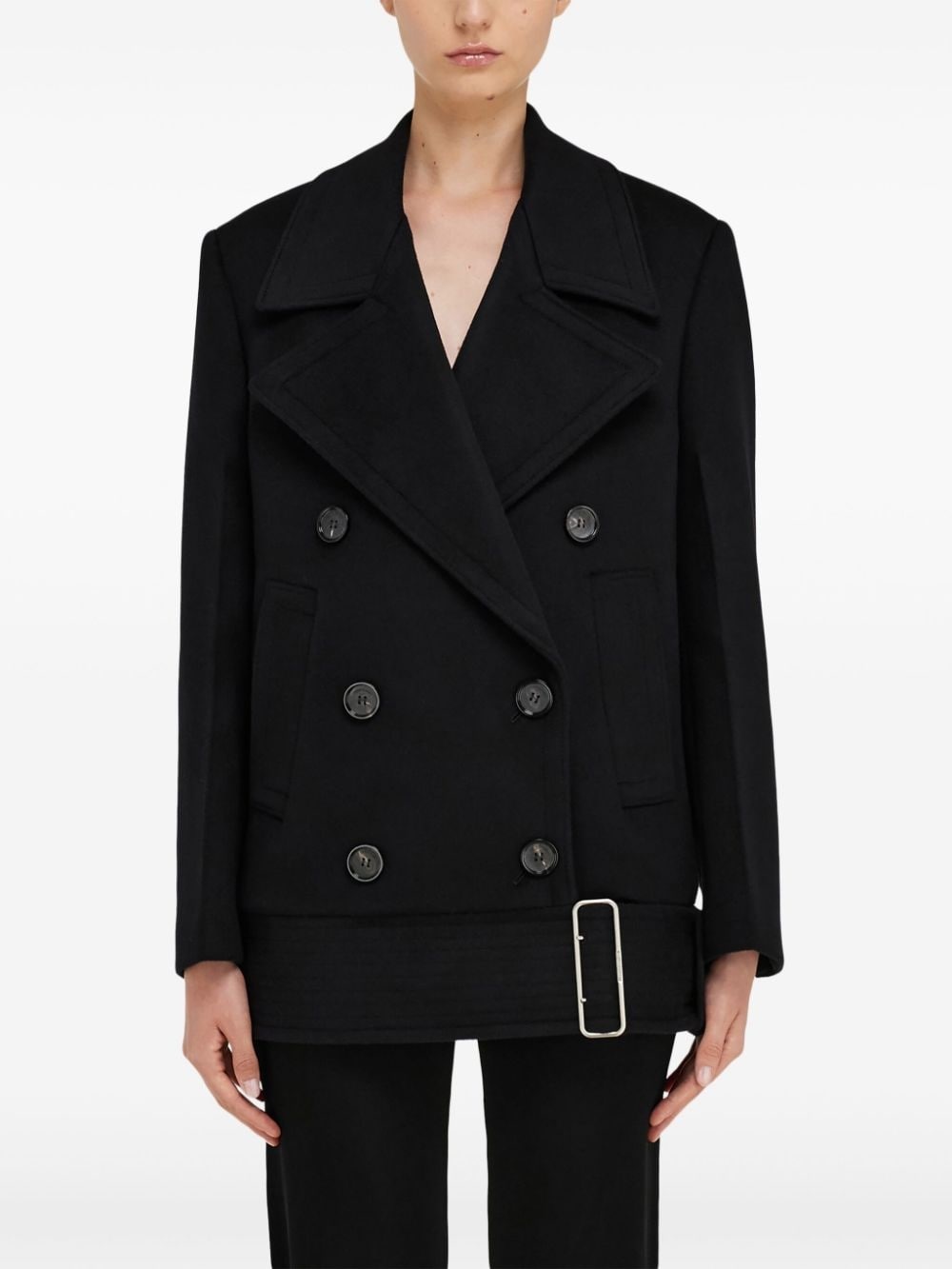 brushed-finish peacoat - 3