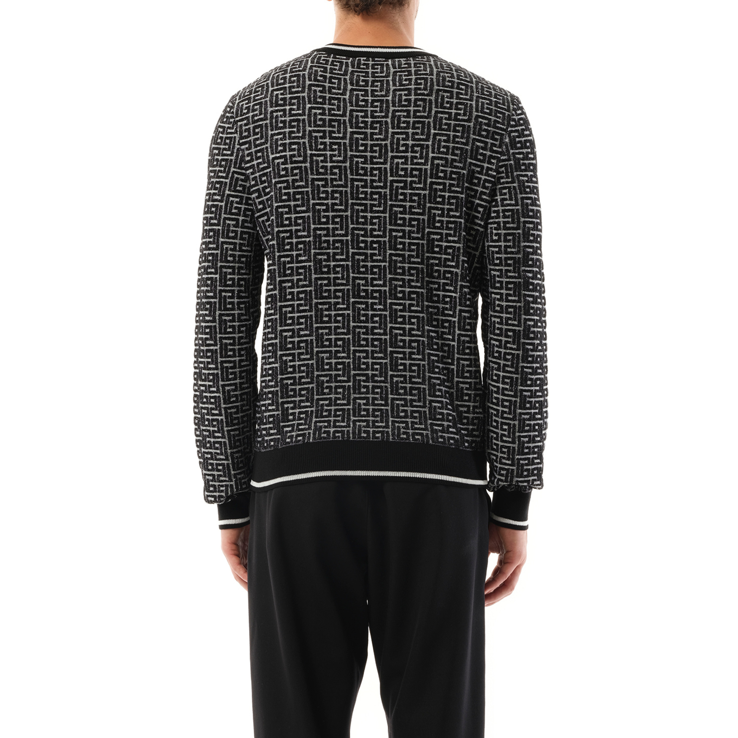 3D Monogram Vanise Knit Sweater in White/Black - 6