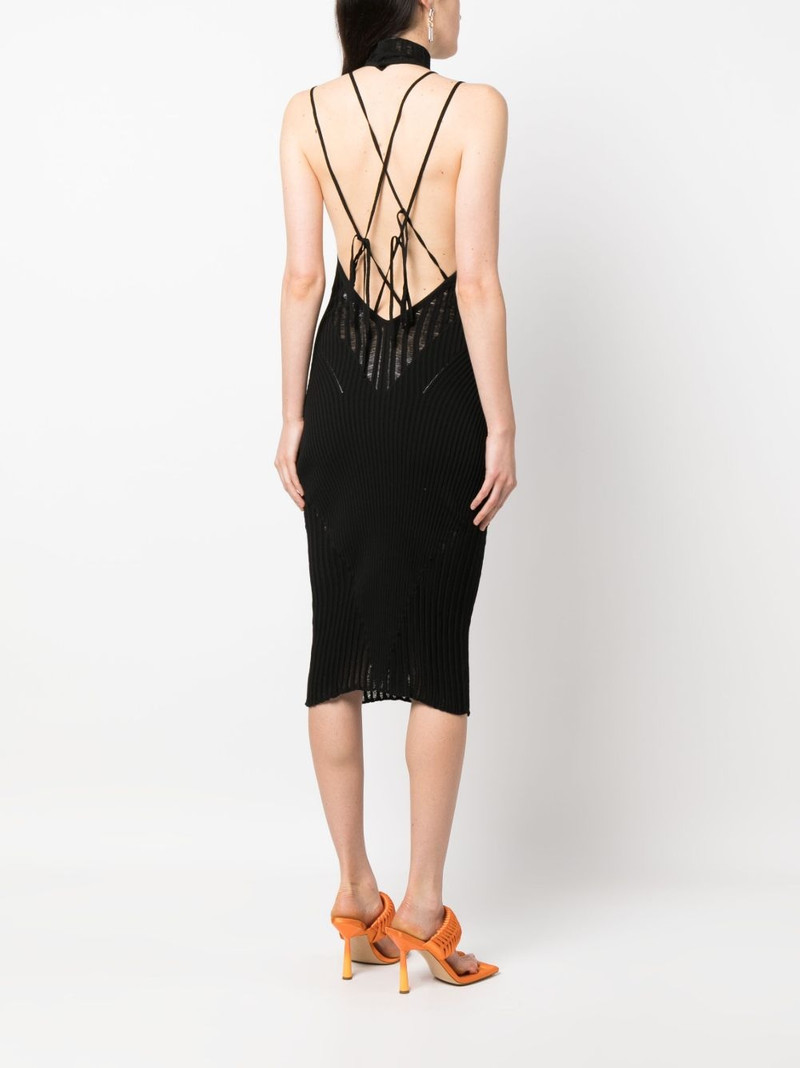 halterneck knitted midi dress 4