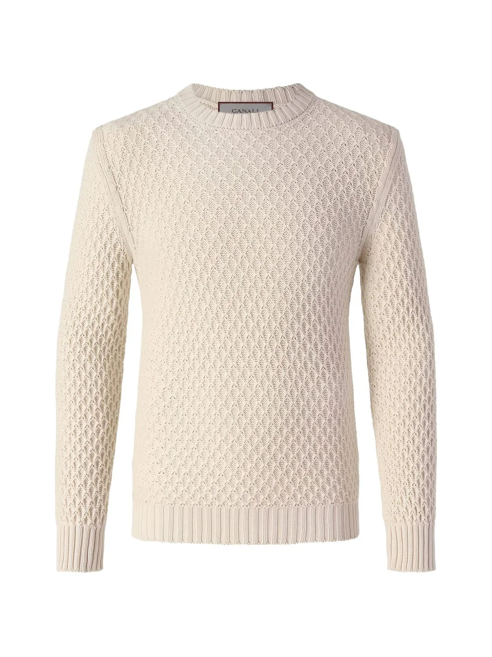 diamond-knit crew-neck sweater - 1