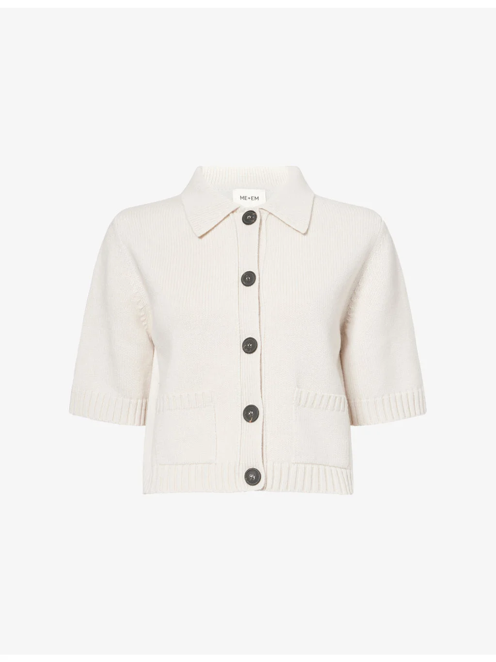 Short-Sleeve Knitted Merino-Wool And Cashmere Jacket - 1