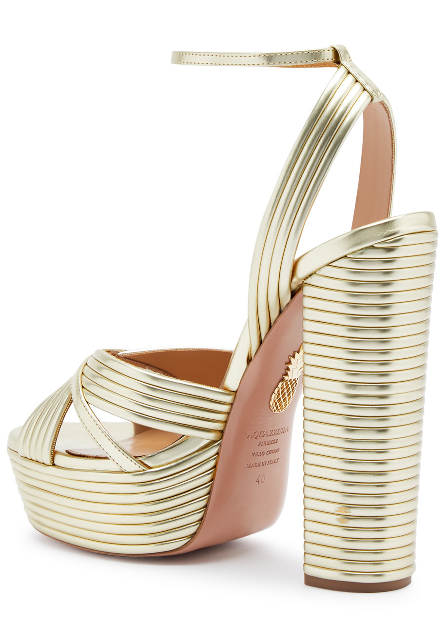 Sundance 140 metallic leather platform sandals - 2