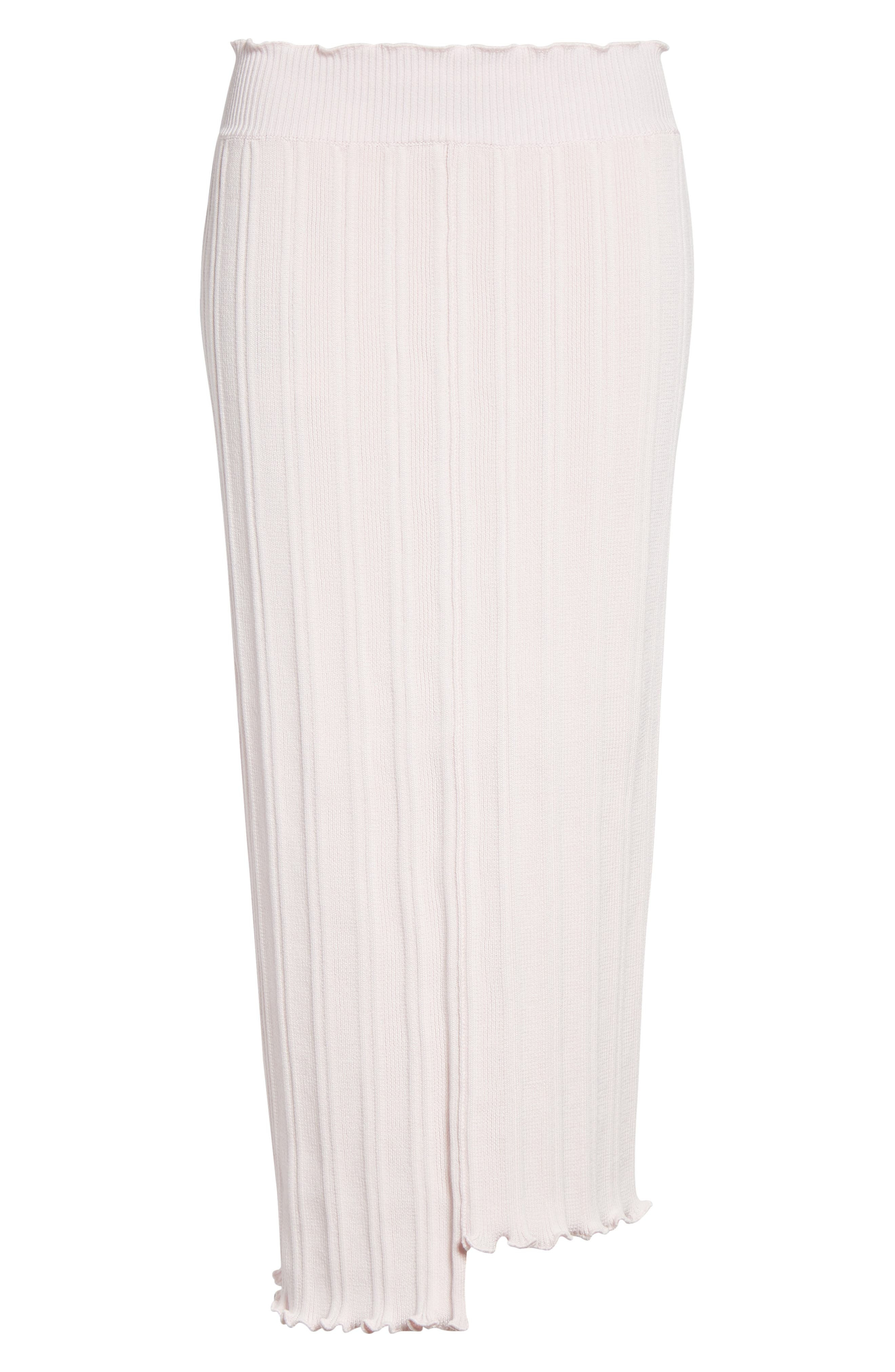 Jil Sander Asymmetric Cotton Rib Straight Midi Skirt in Morganite at Nordstrom - 6