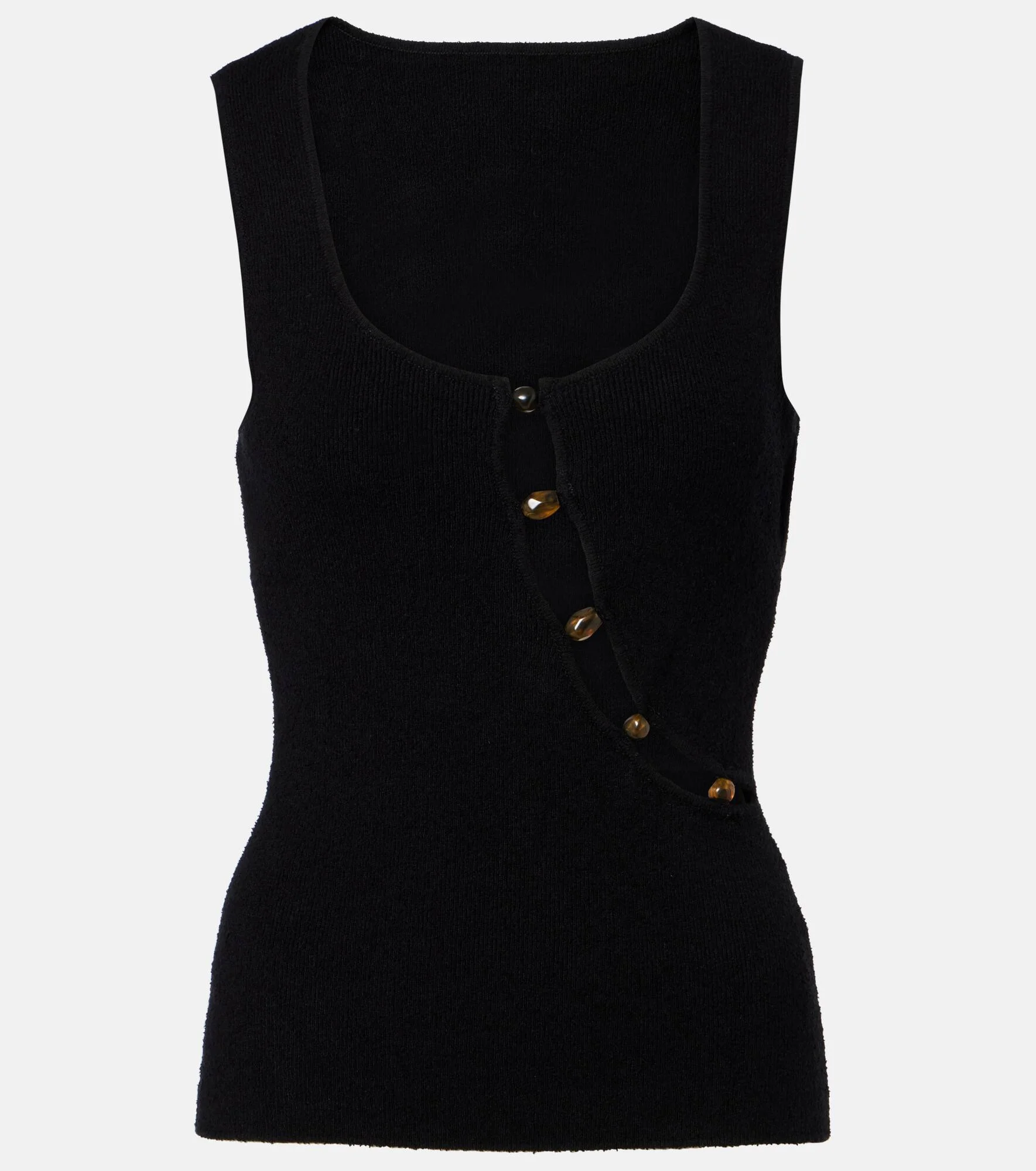 Chiara cutout cotton-blend bouclé tank top - 1