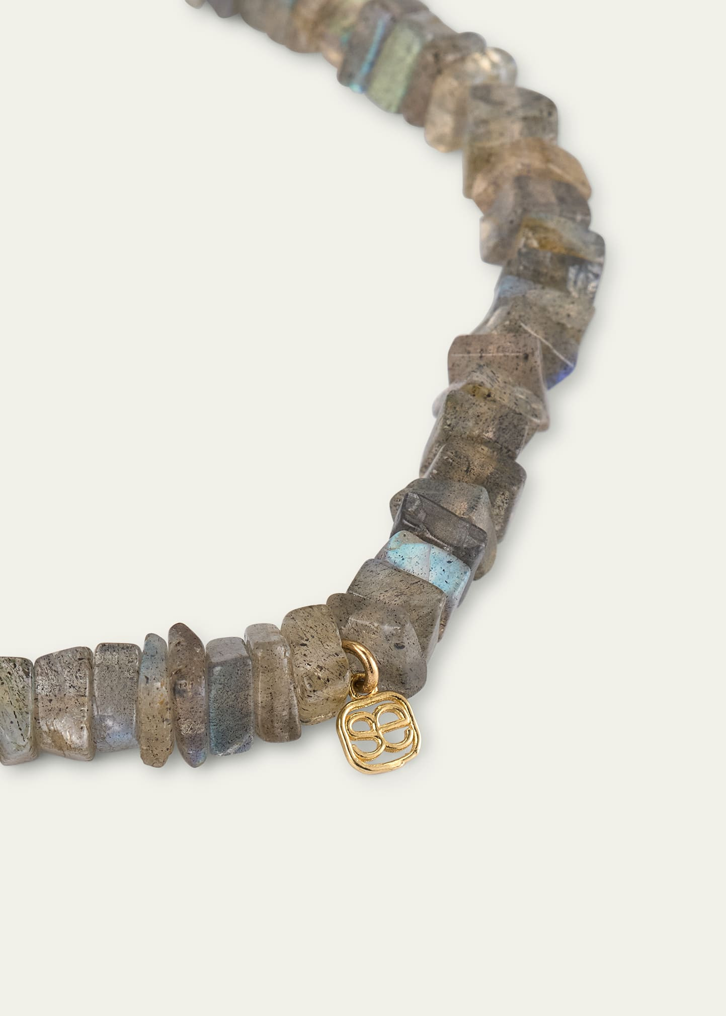 14K Pave and Labradorite Bracelet with Double Bow Charm - 4