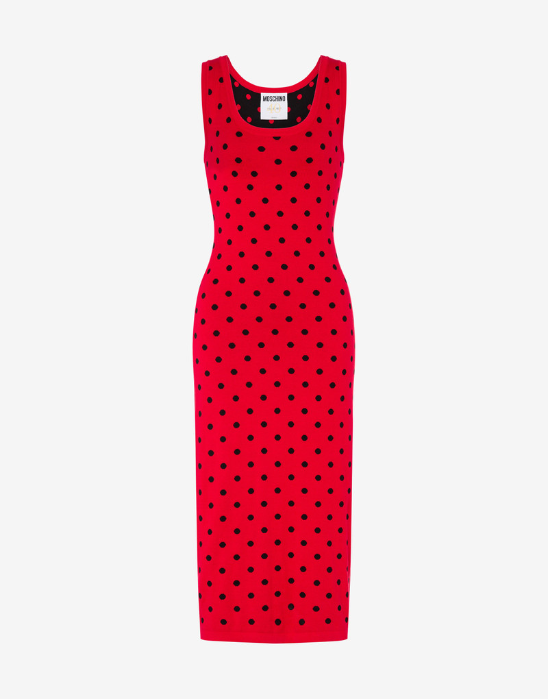 ALLOVER POLKA DOTS KNITTED DRESS 1