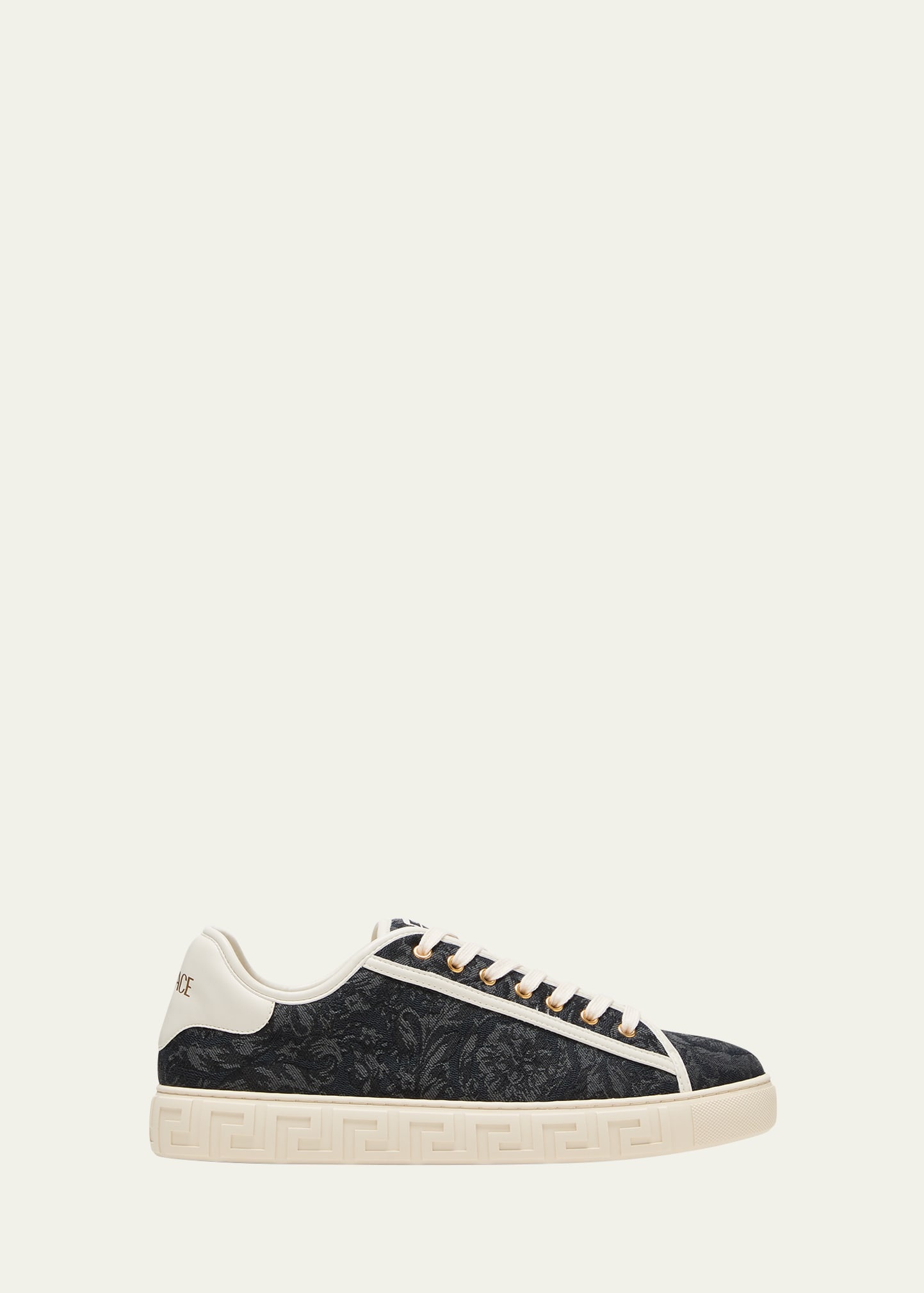 Men's La Greca Baroque Canvas Low-Top Sneakers - 1