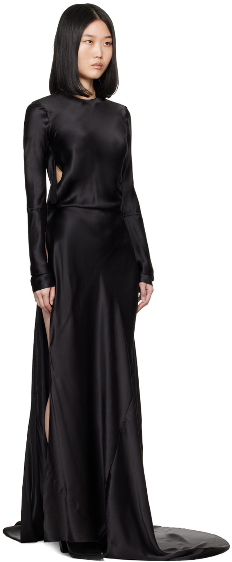 Ann Demeulemeester Black Demy X-Long Maxi Dress outlook