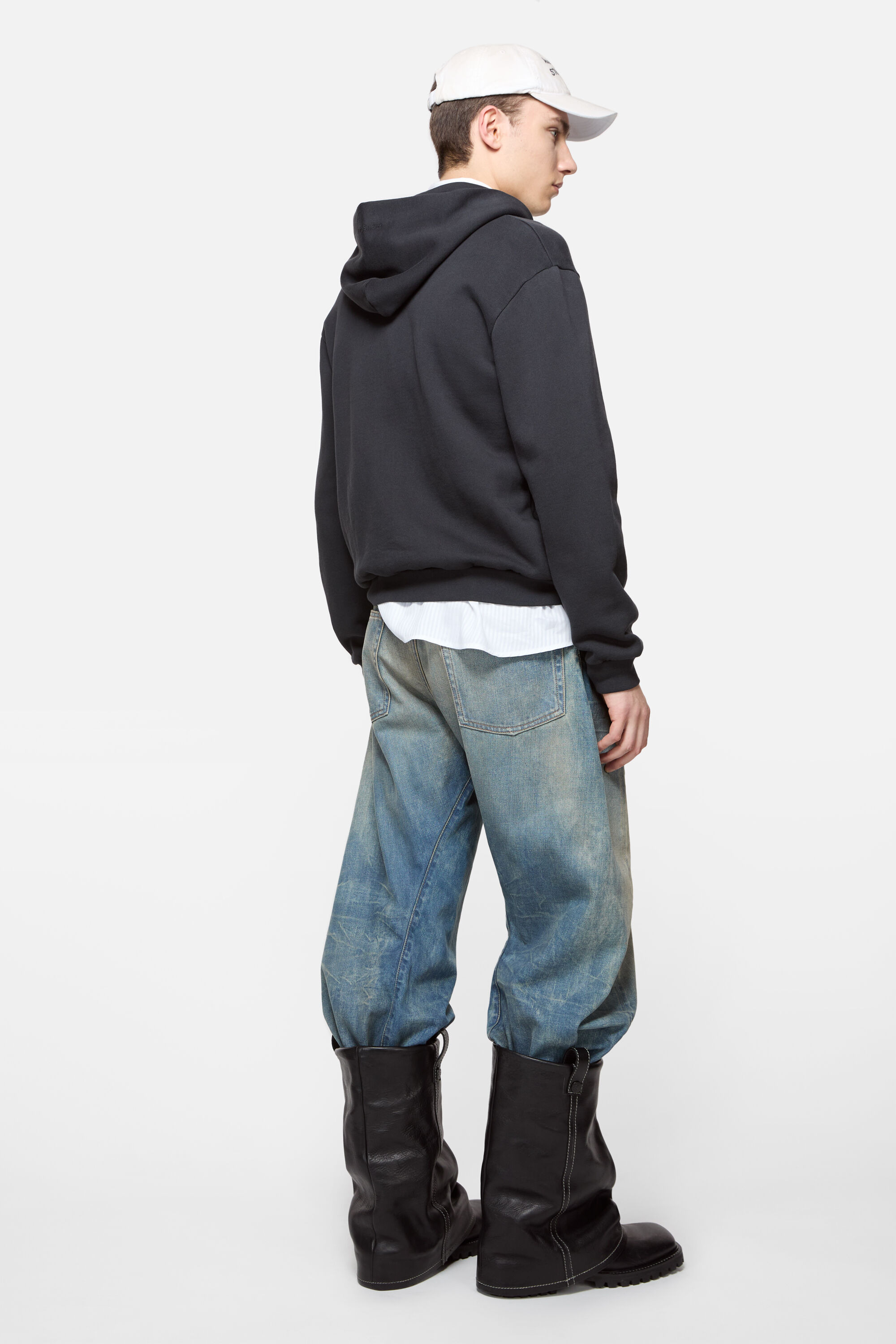 Hooded zipper sweater - Black - 3