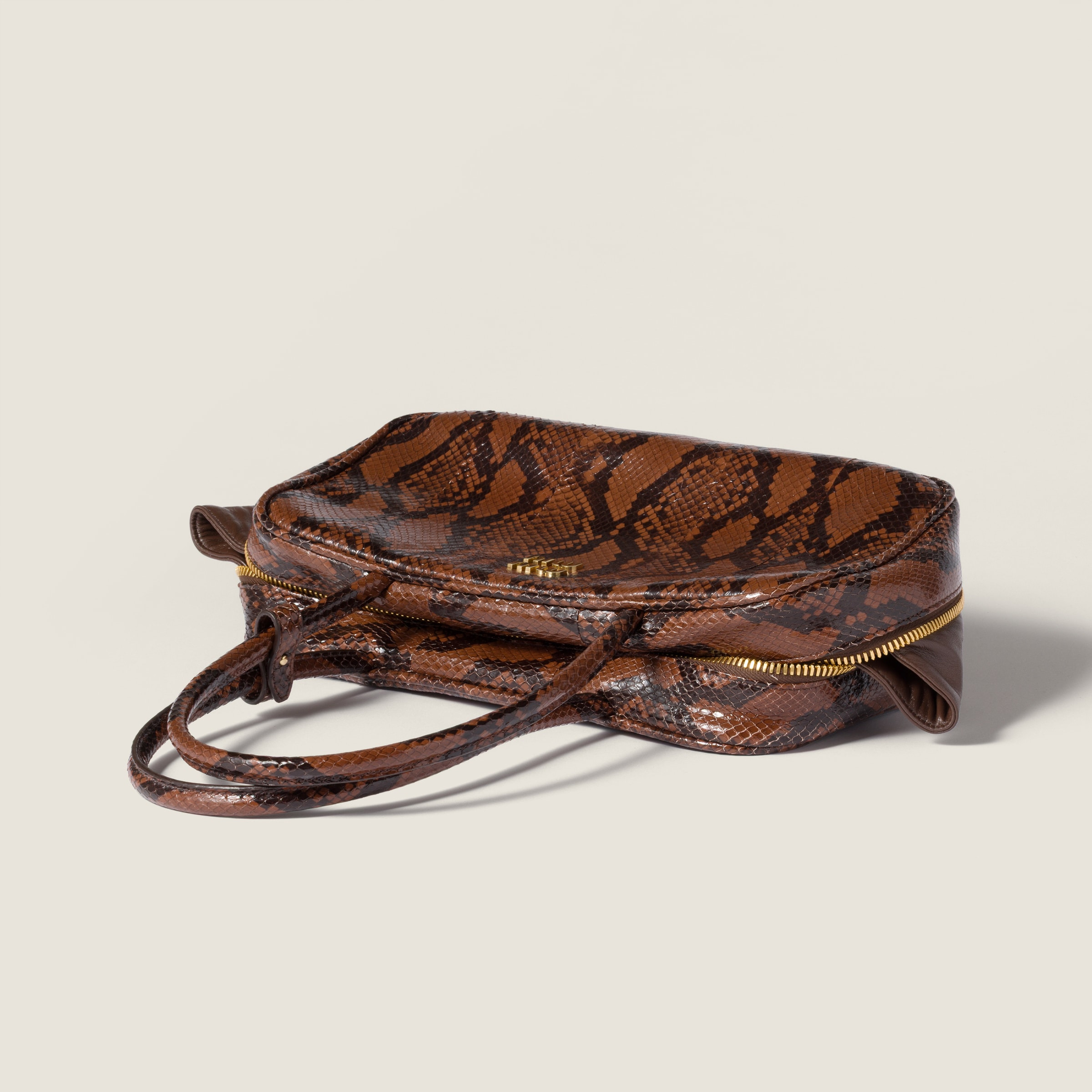 Beau python-printed Ayers leather bag - 5