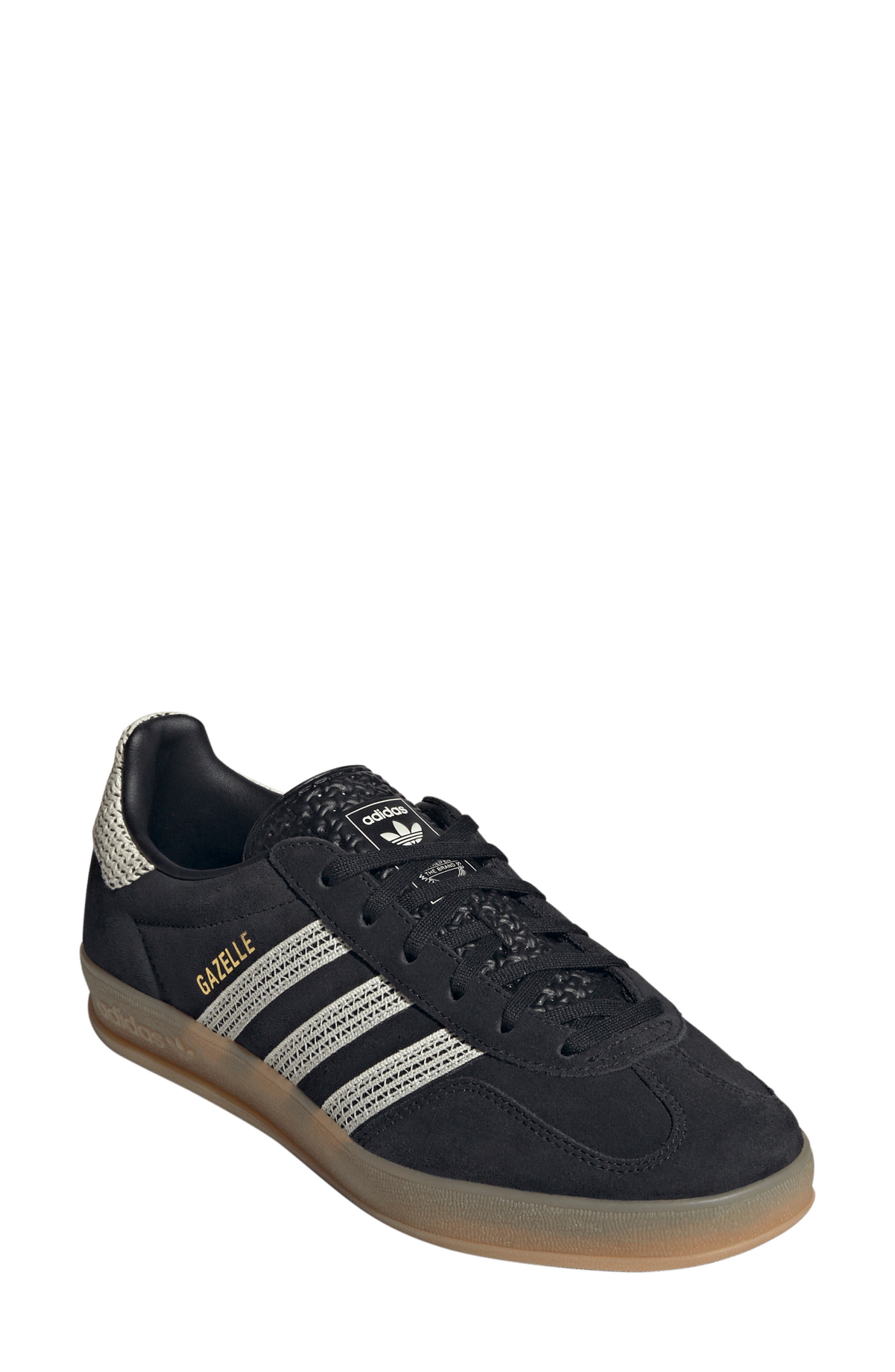 adidas Gazelle Indoor Sneaker in Black/Wonder White/Gum at Nordstrom - 1