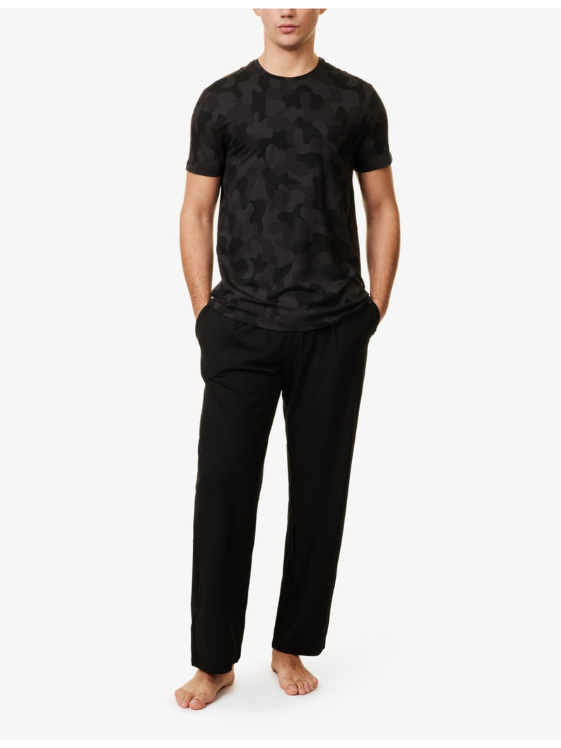Derek Rose London 11 short-sleeve graphic-pattern stretch-jersey T-shirt outlook