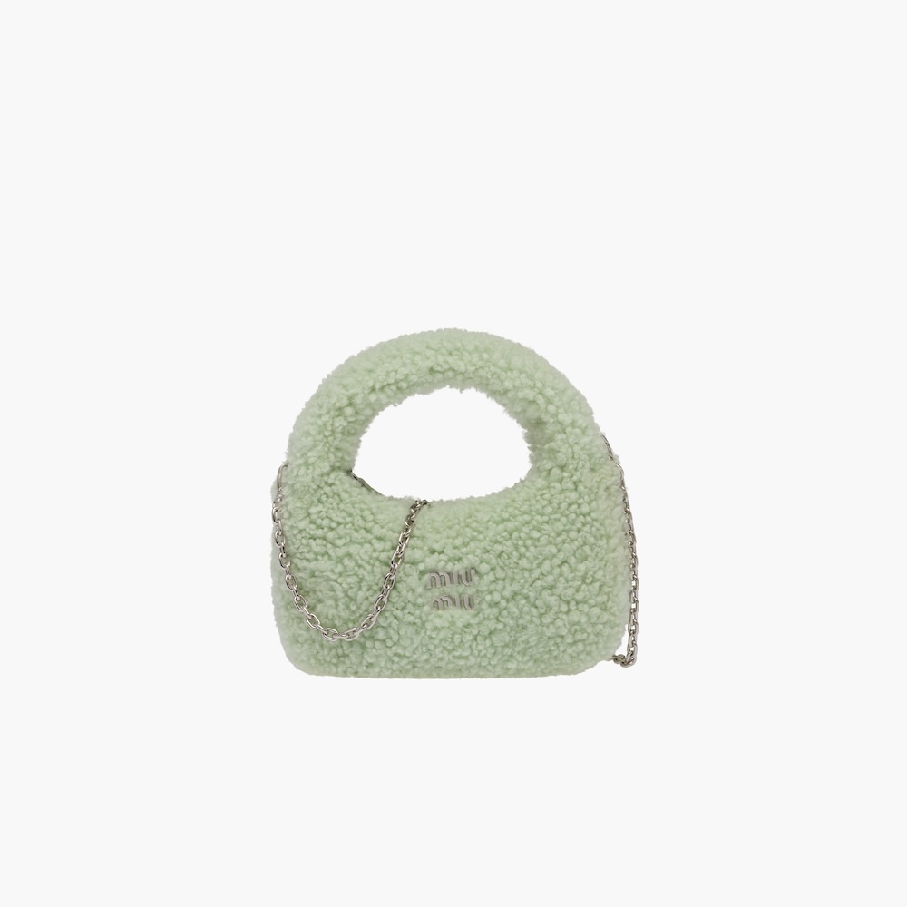 Miu Wander shearling mini hobo bag - 1