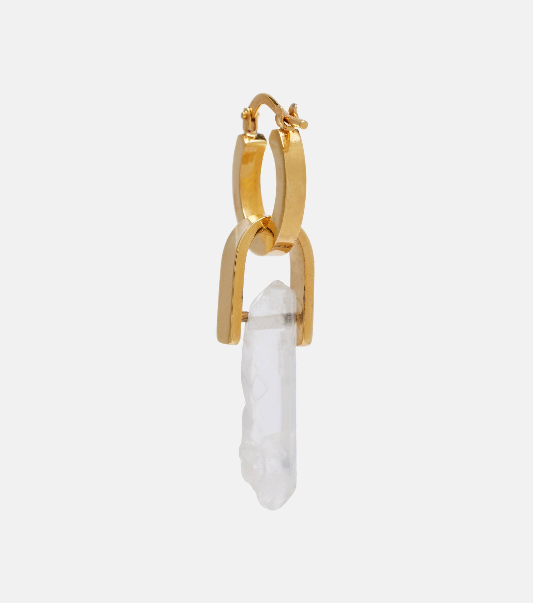 Pillar gold-plated pendant earrings - 5