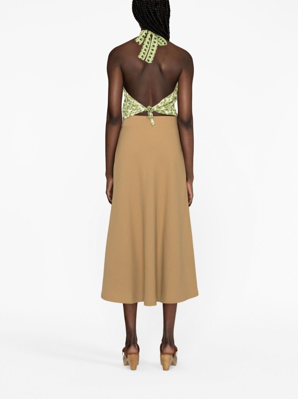 floral-print halterneck top - 3