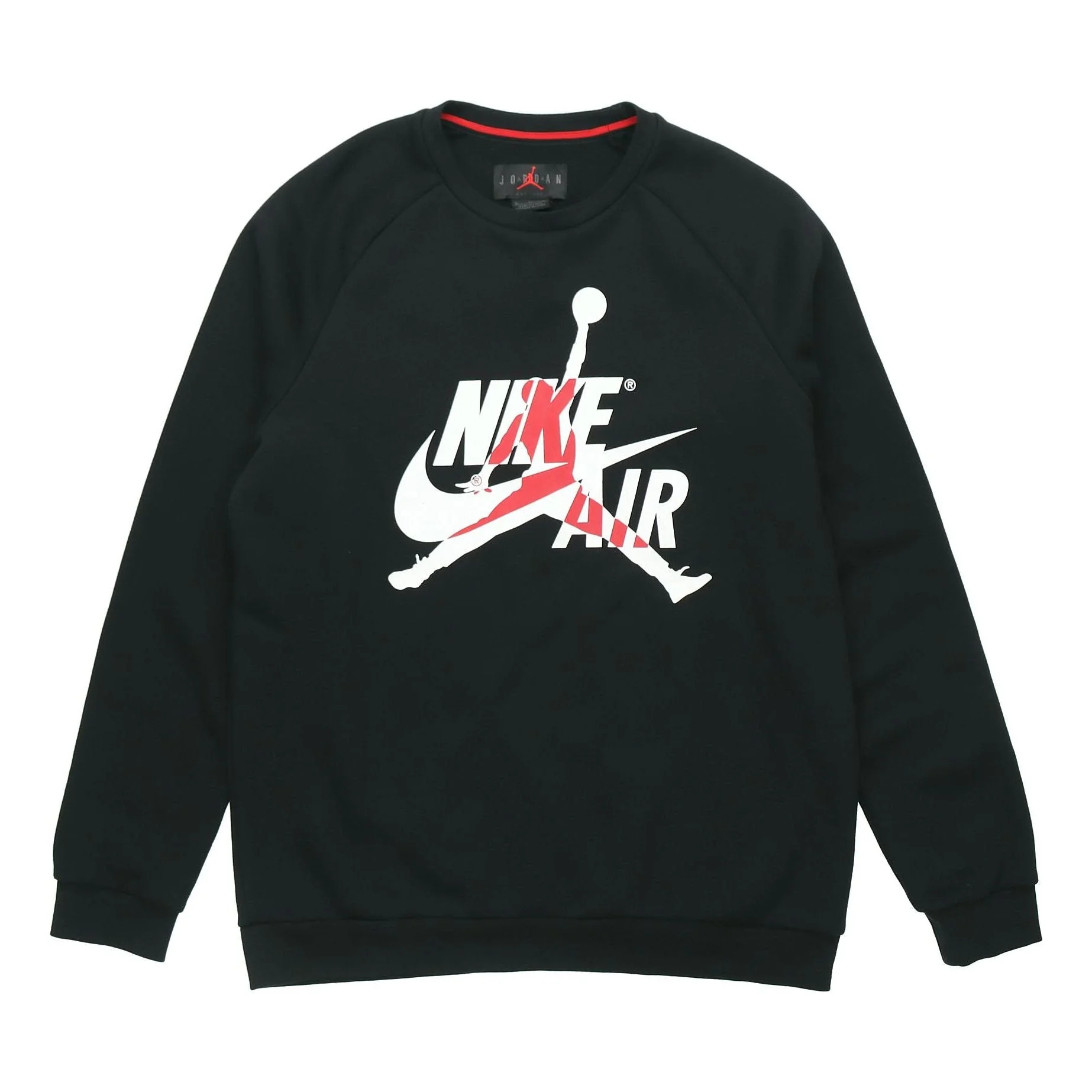 Men's Jordan Air Flying Man Printing Knit Round Neck Pullover Black BV6007-010 - 1