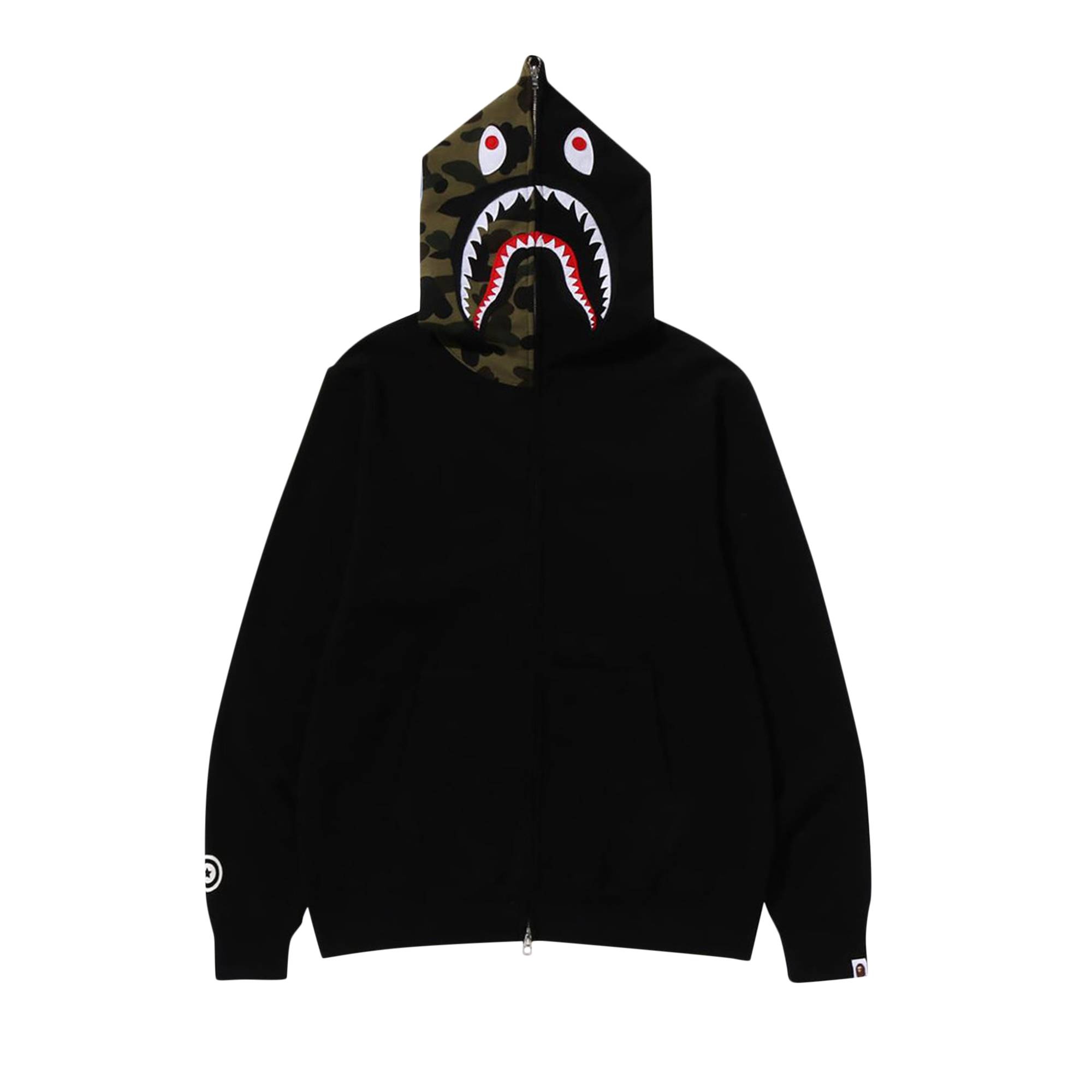 BAPE Shark Full Zip Hoodie 'Black' - 1
