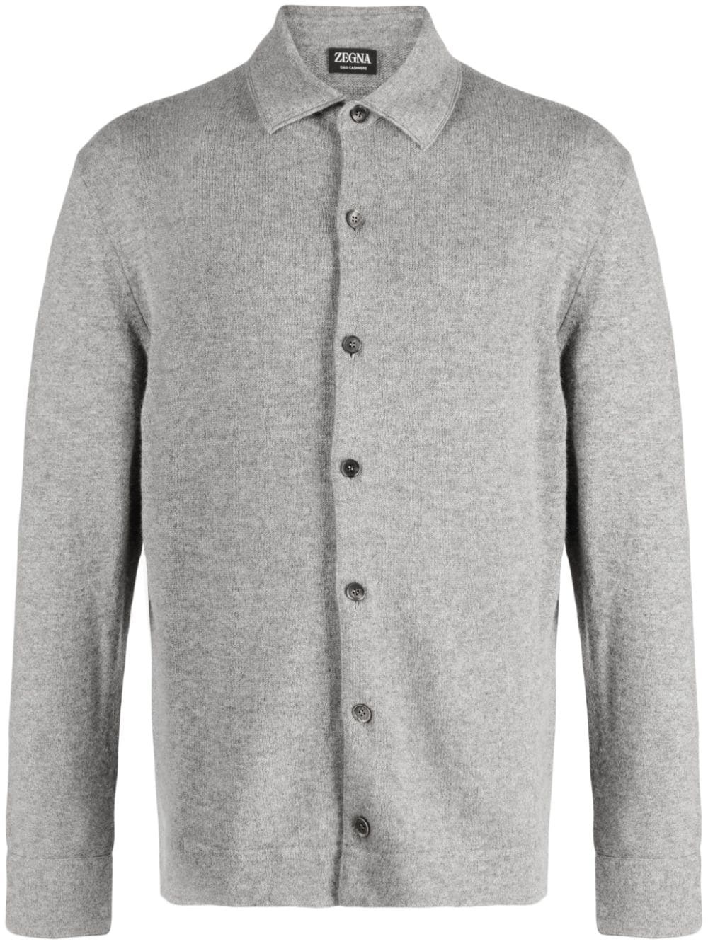 classic-collar cashmere cardigan - 1