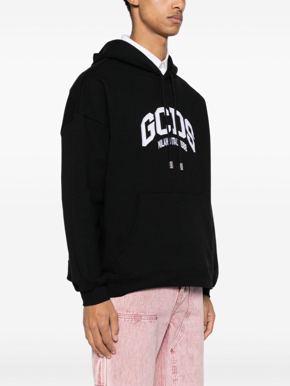 embroidered-logo cotton hoodie - 2