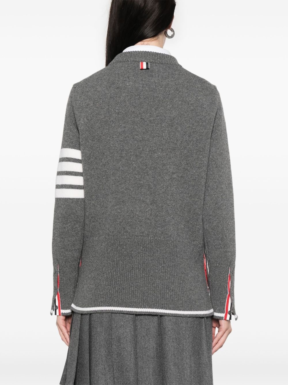 Geese-intarsia crewneck sweater - 4
