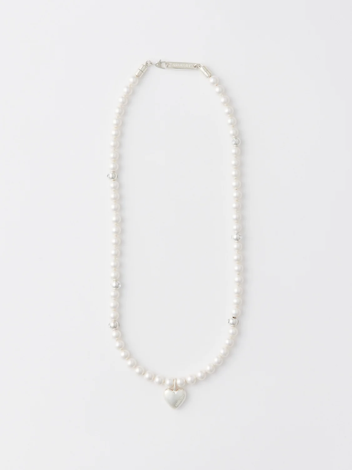HEART CHARM PEARL NECKLACE - 1