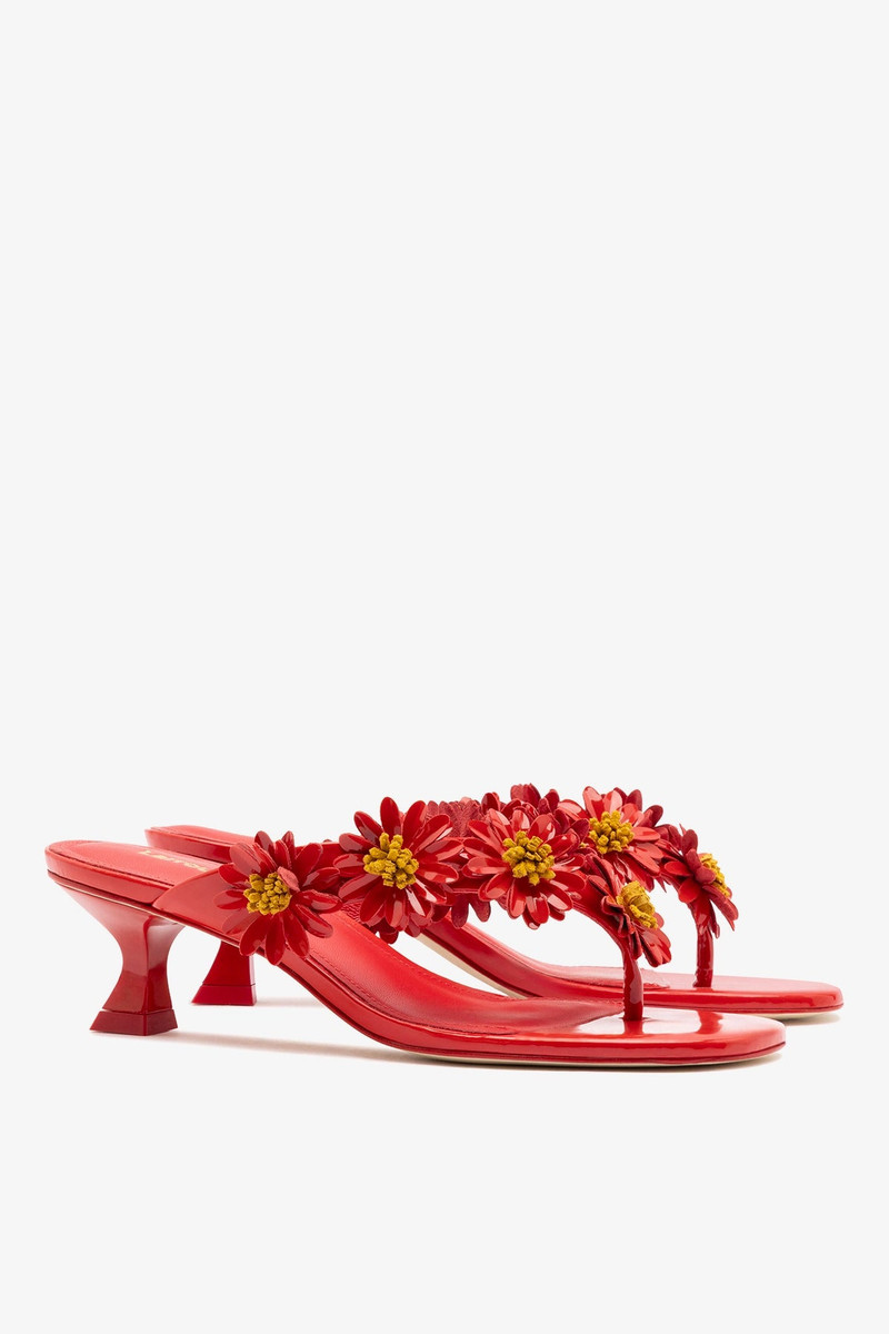Fiore Thong Sandal Scarlet Patent Leather 3