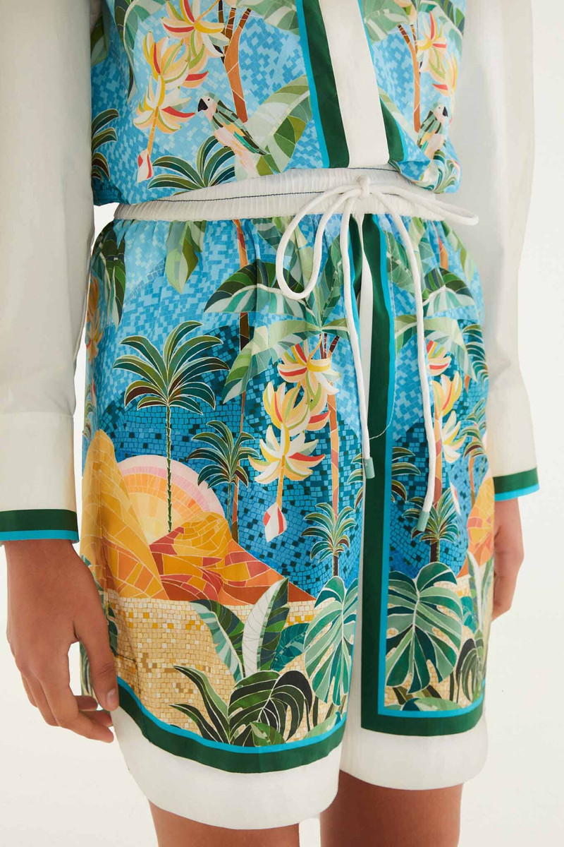 FARM RIO Multicolor Rio Mosaic Drawstring Pockets Shorts outlook