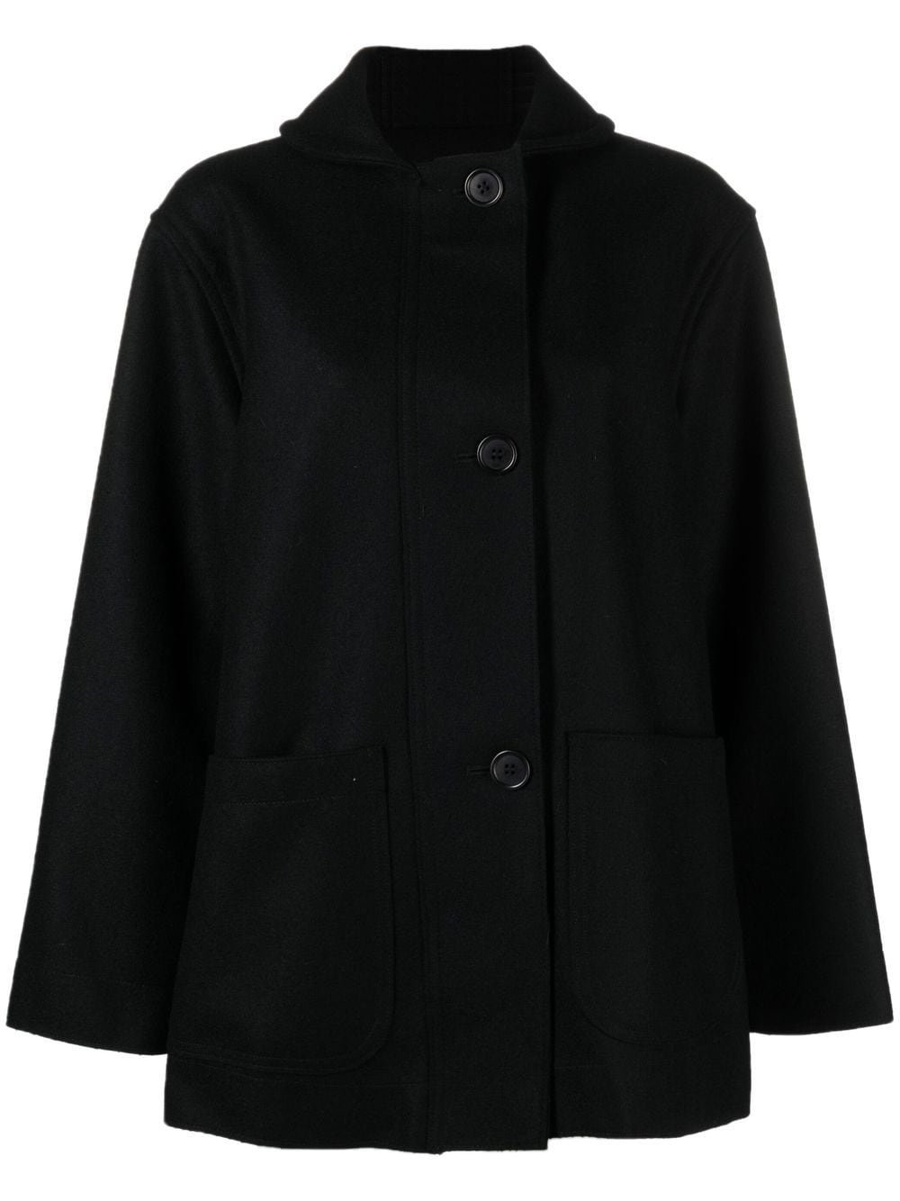 single-breasted wool coat - 1