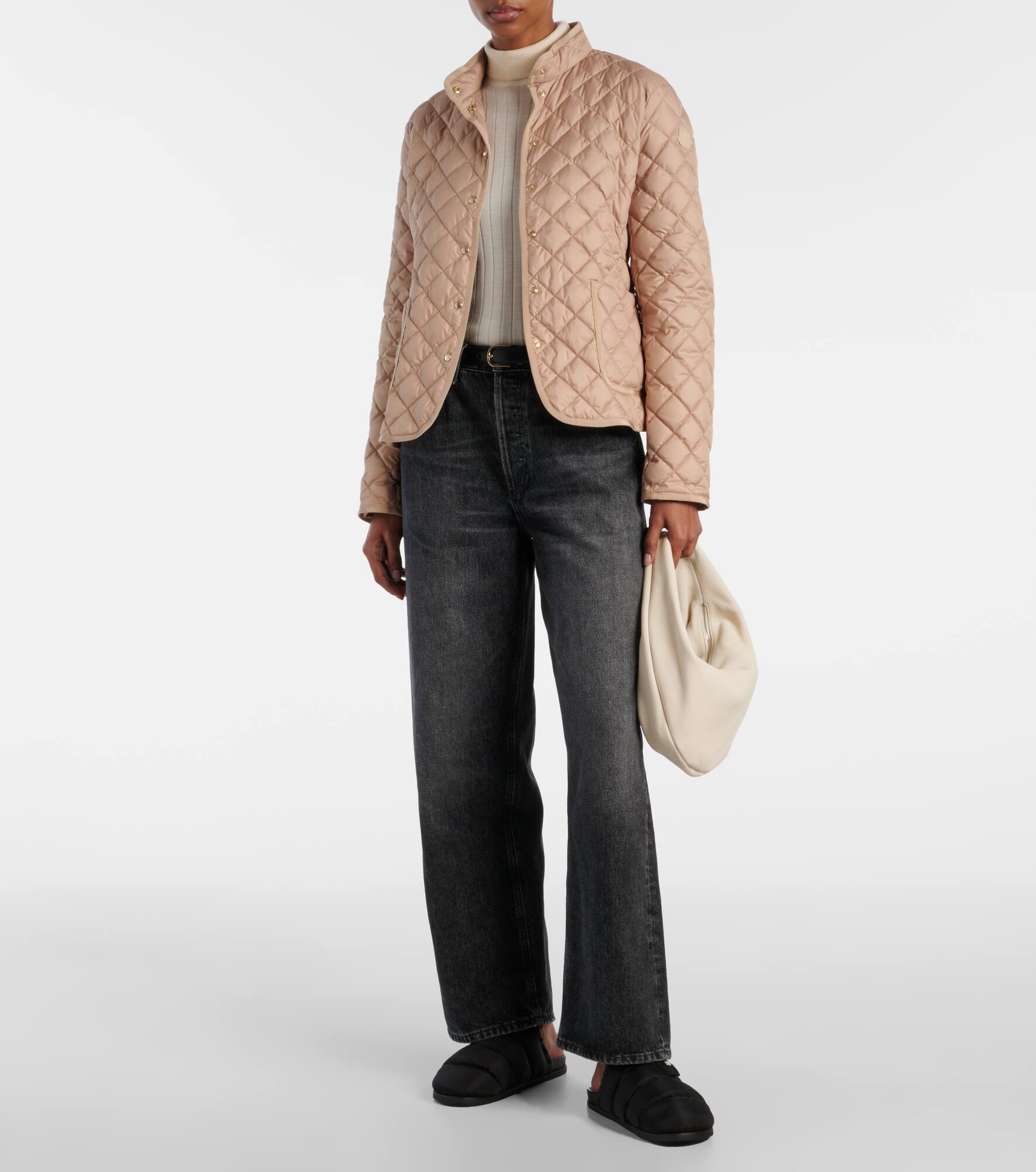 Mon Pocket leather-trimmed mules - 3