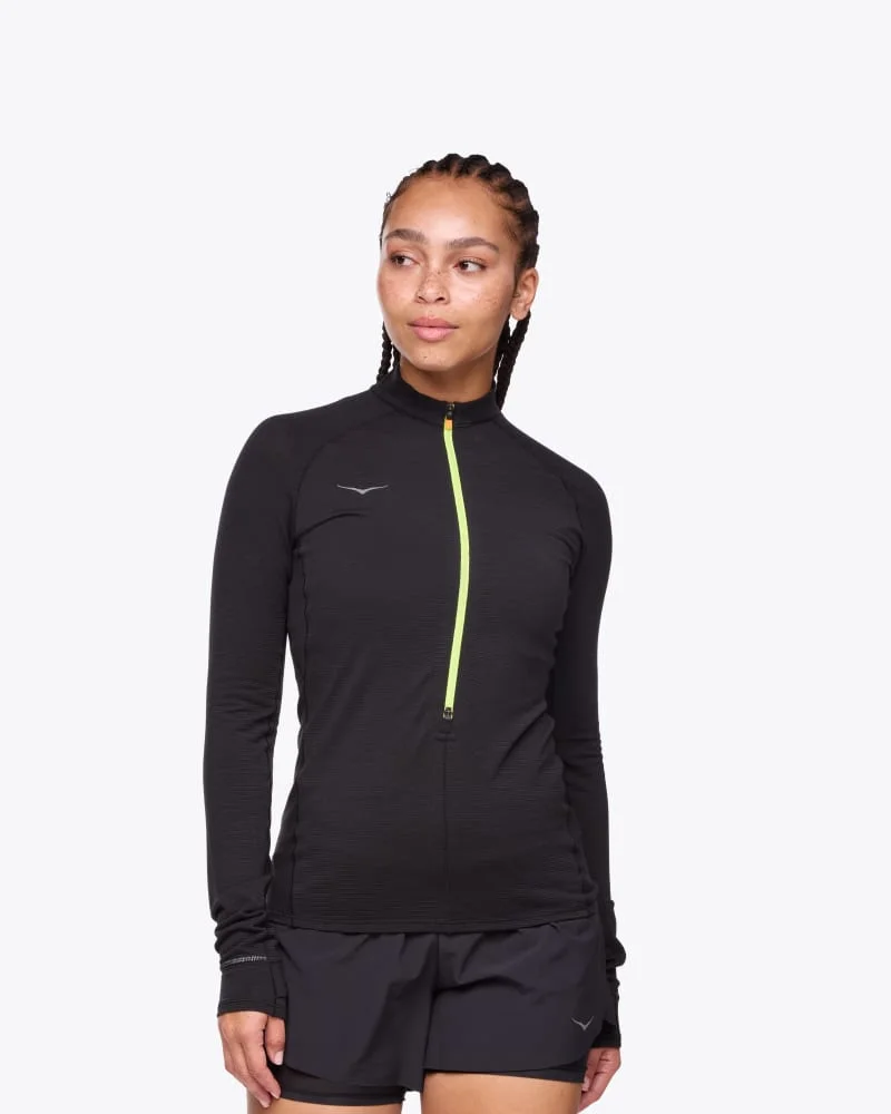 Women's BaseZip Long Sleeve Shirt in Black - 1