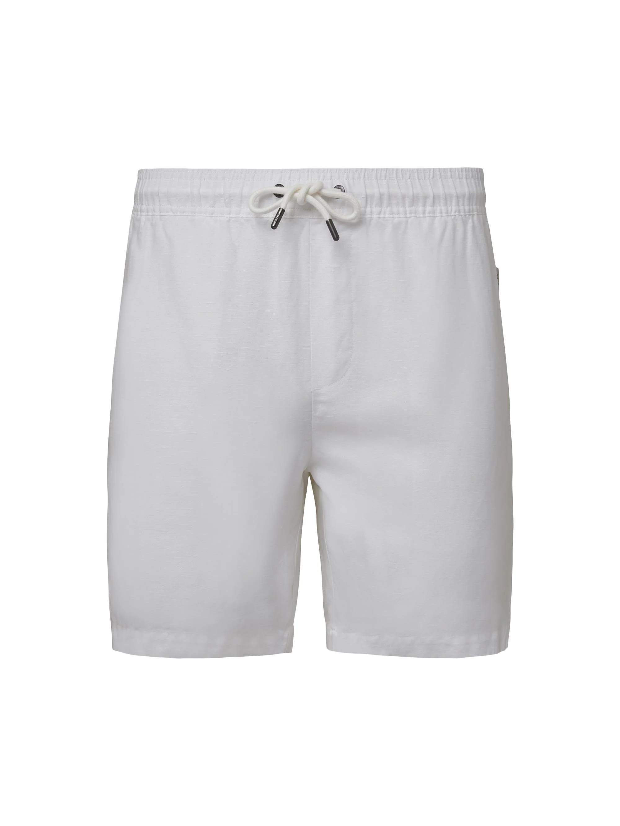 Men's Linen-Blend Drawstring Shorts - White - 1