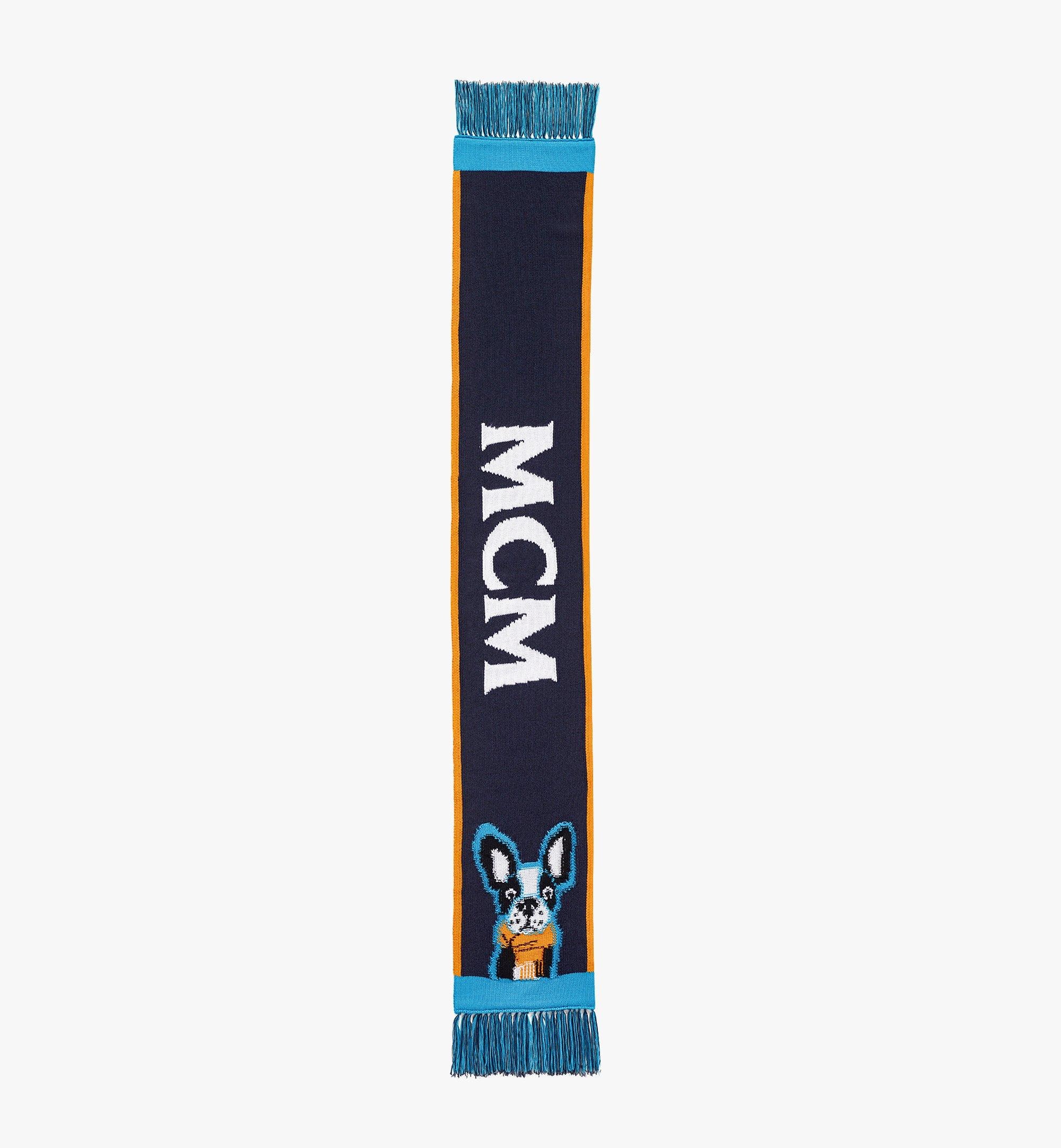 Intarsia M Pup Wool Stole - 1