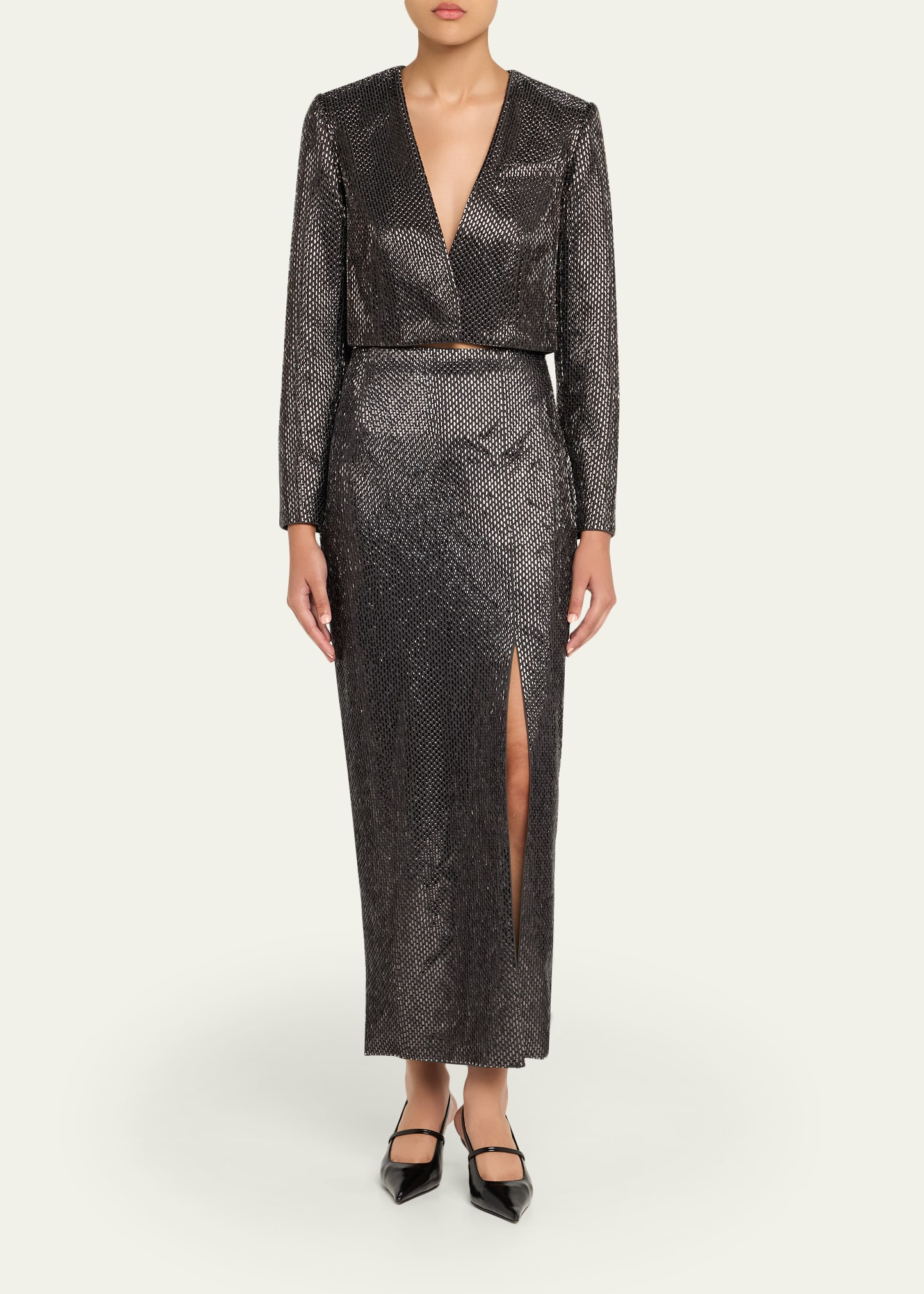 Diamante Crepe Bolero Jacket - 2