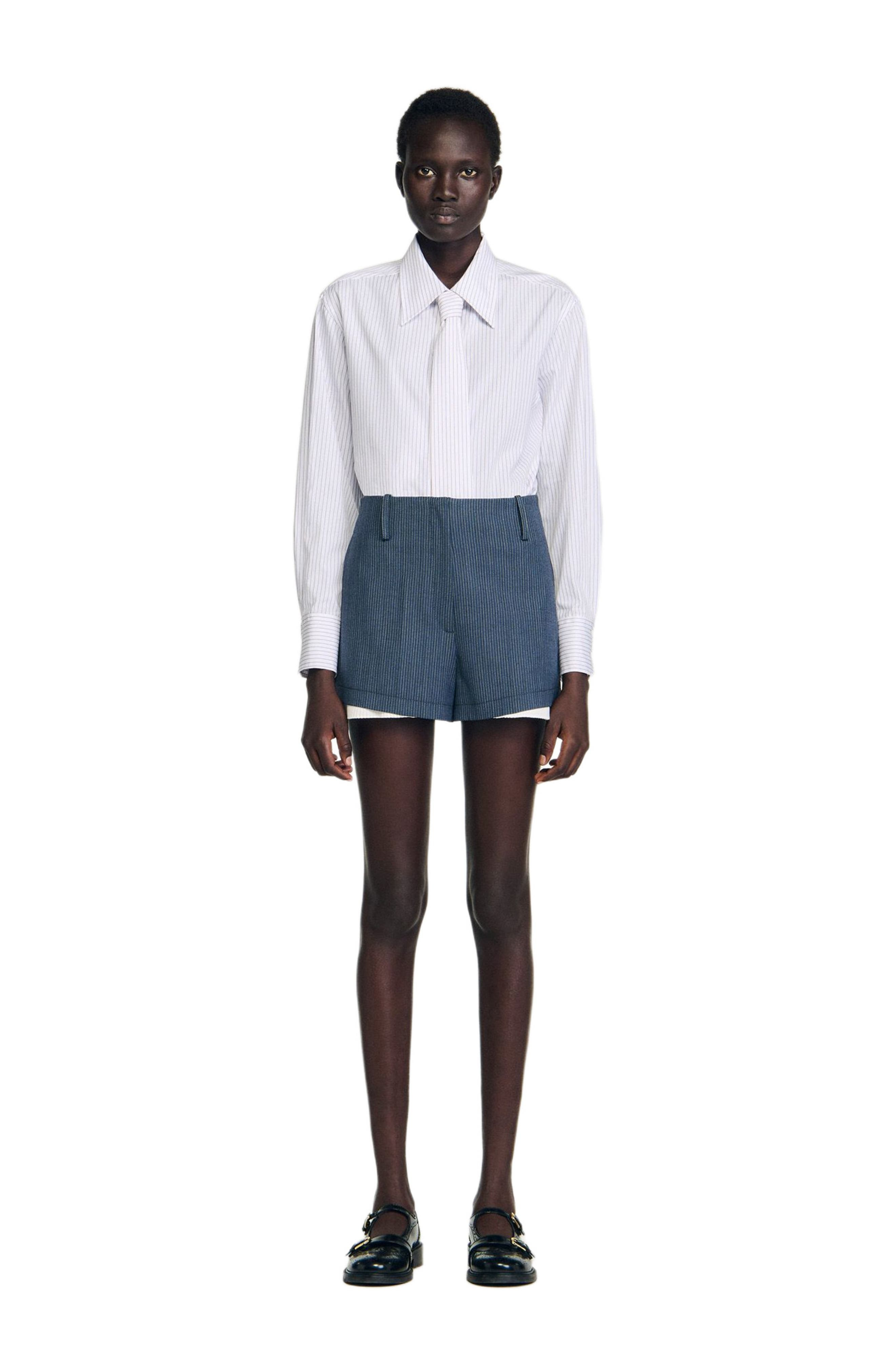 SANDRO Striped layered shorts in Blue at Nordstrom - 4